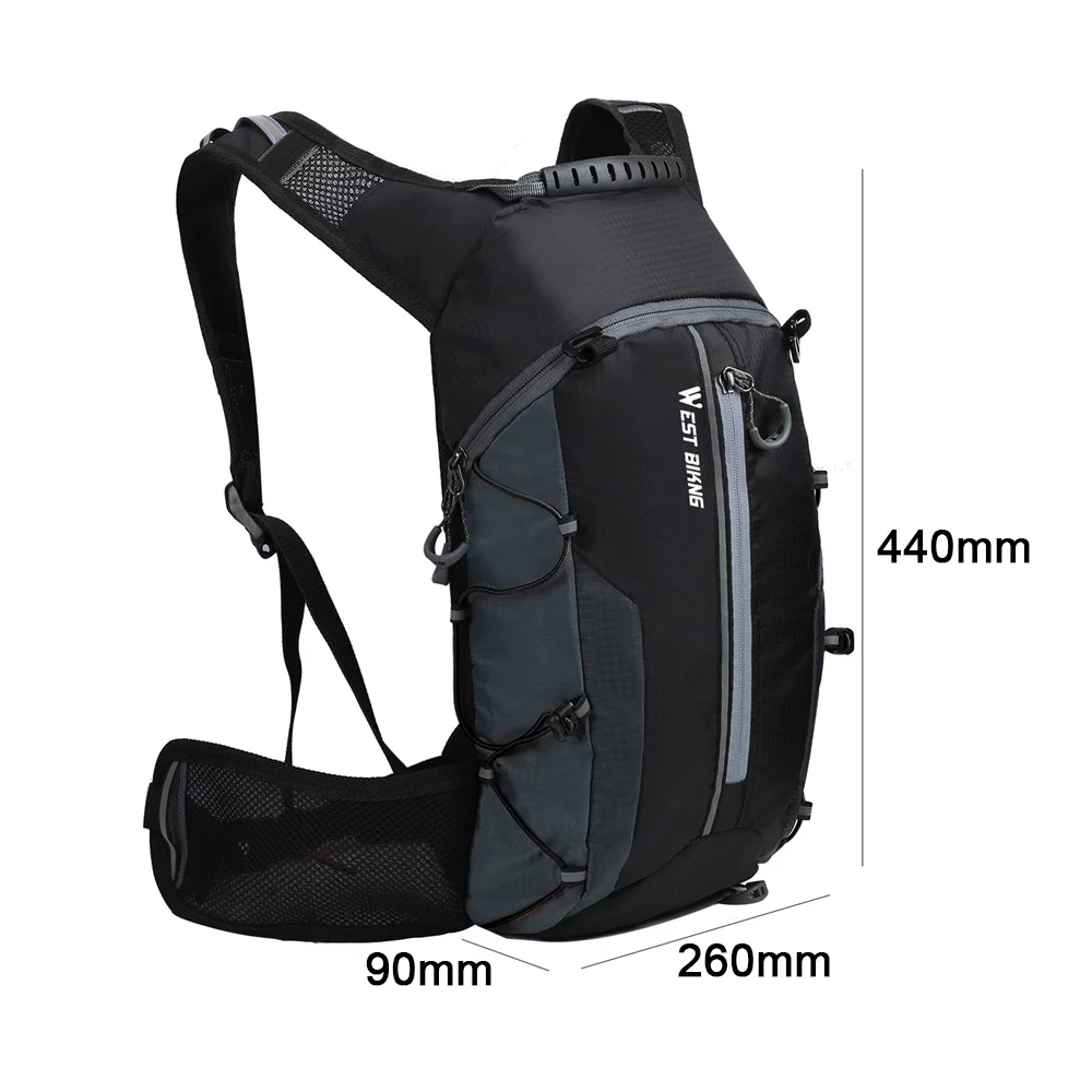ammoon Cycling Backpack, Black Green Waterproof Bag with Breathable Design, 10L Ultralight Bike Water Bag
