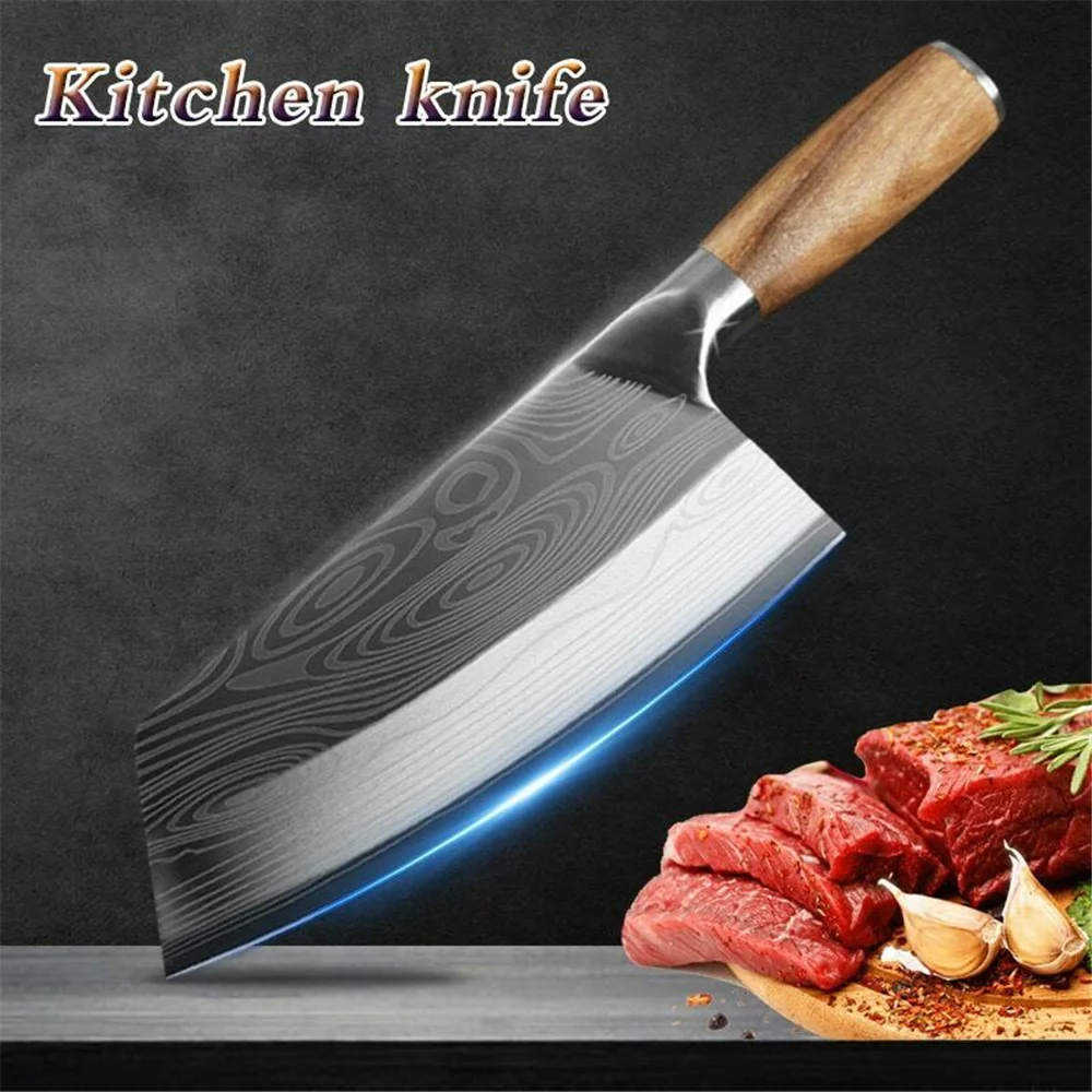 Vegetable Meat Cleaver Knife 8 inch - Professional Chinese Cleaver Knife Butcher Knives Kitchen Chef Knives - German Stainless Steel - Ergonomic Pakkawood Handle