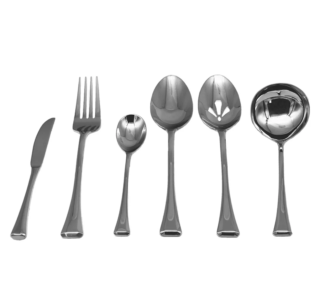 Set of 6 Stainless Steel Piece Dinnerware Serving Set - Dishwasher Safe - (1 Serving Set)
