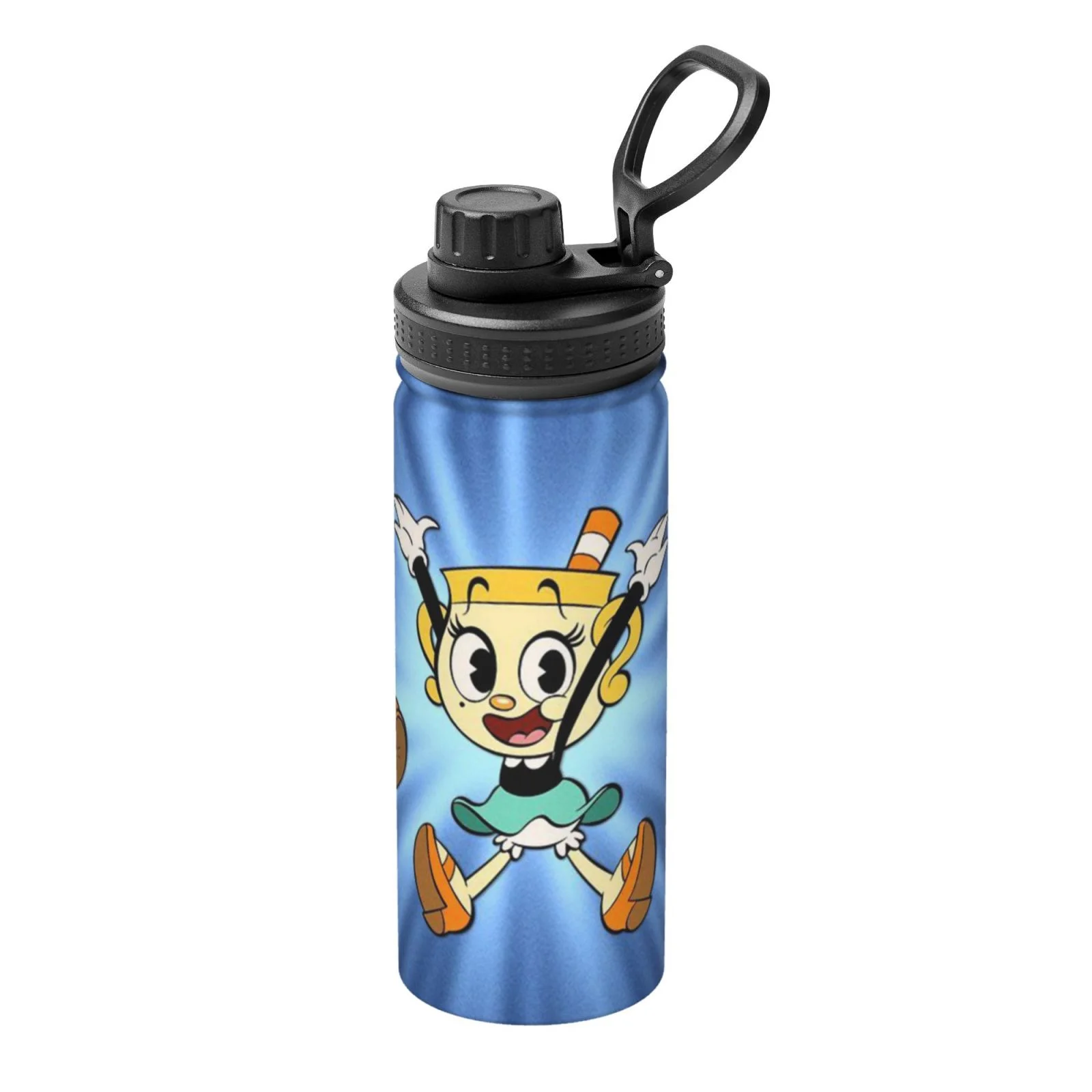 Cuphead Mugman Chalice Sports Insulated Water Bottles Kettle Stainless Steel Portable Cup18OZ For Travel Gym School