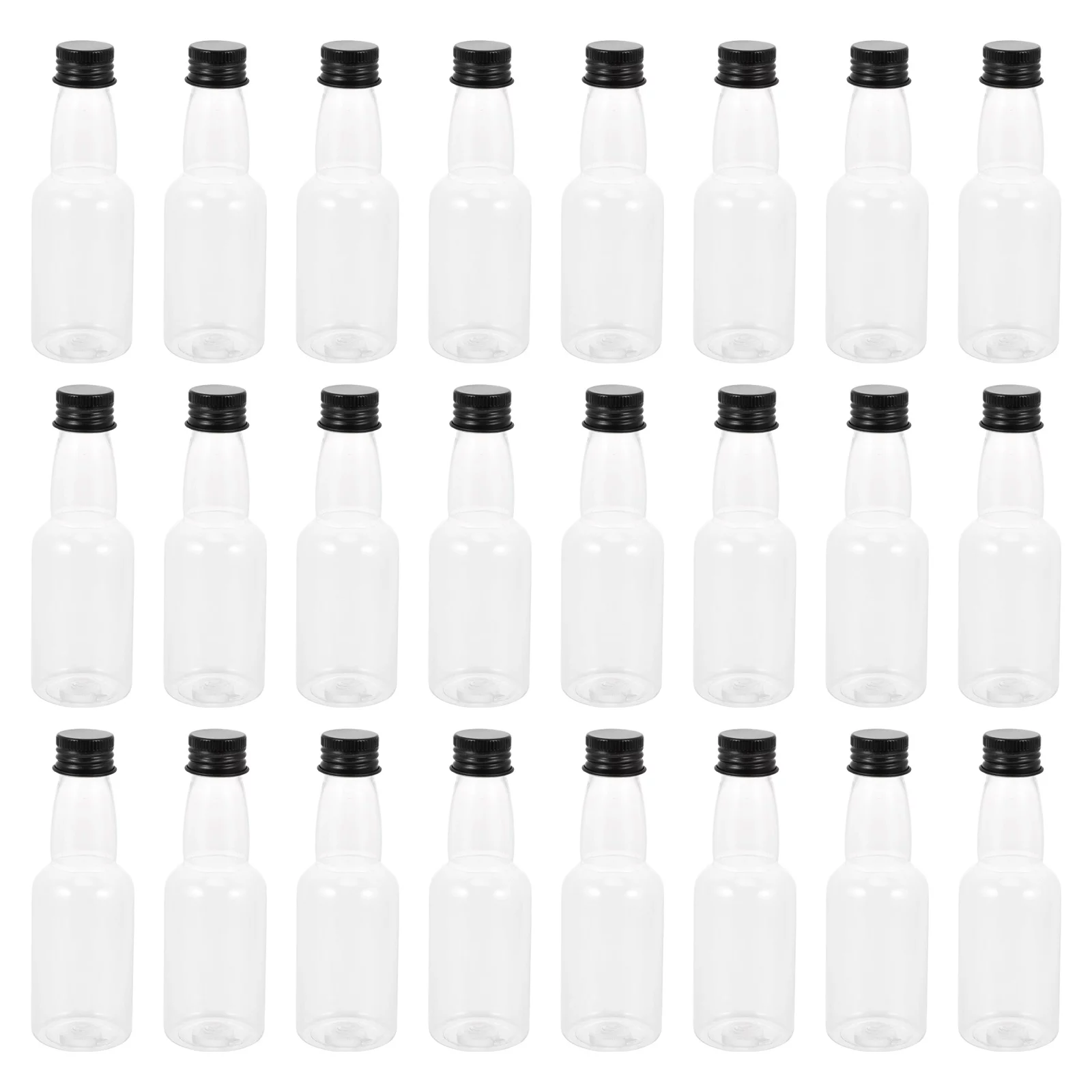 Nuolux Bottles Juice Bottle Reusable Empty Small Neck Long Mini Water Caps Plastic Containers Sample Smoothie Glass Cap Jars