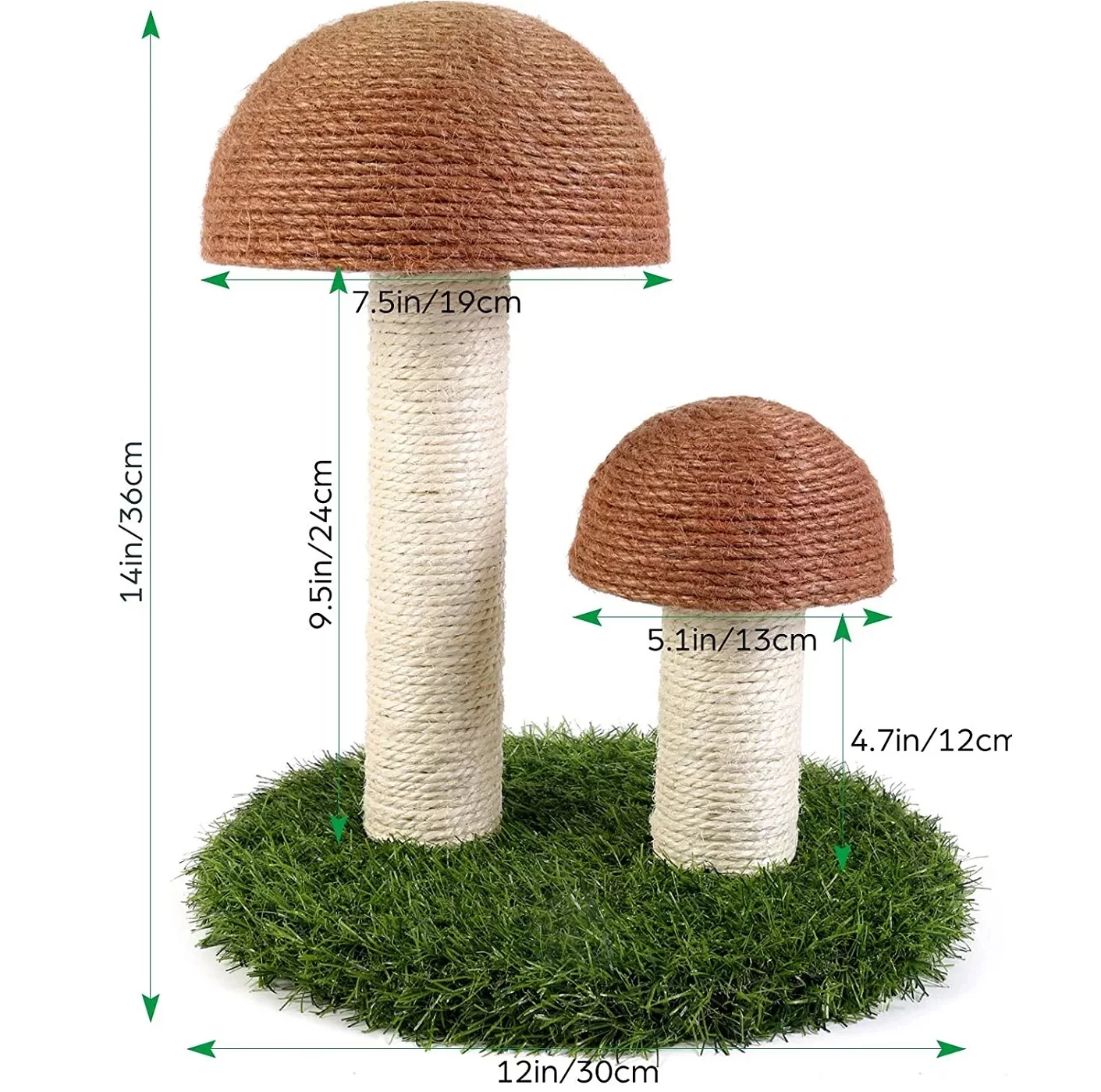 Lovely Caves 14.2-in Mushroom Cat Scratching Post with Sisal Covered
