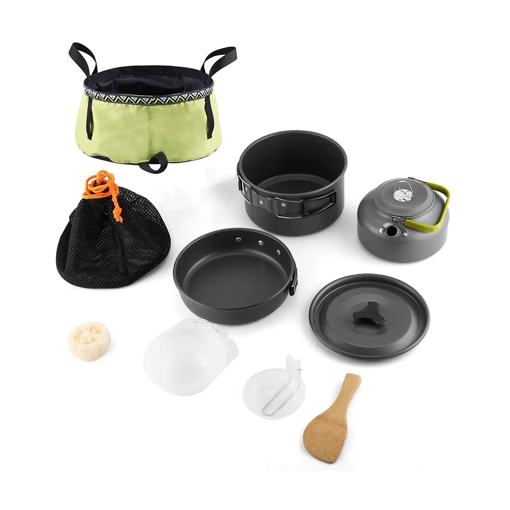 Aviva Outdoor Camping Cookware Combination Cookware Tableware Picnic Bowl Pot Pan Set