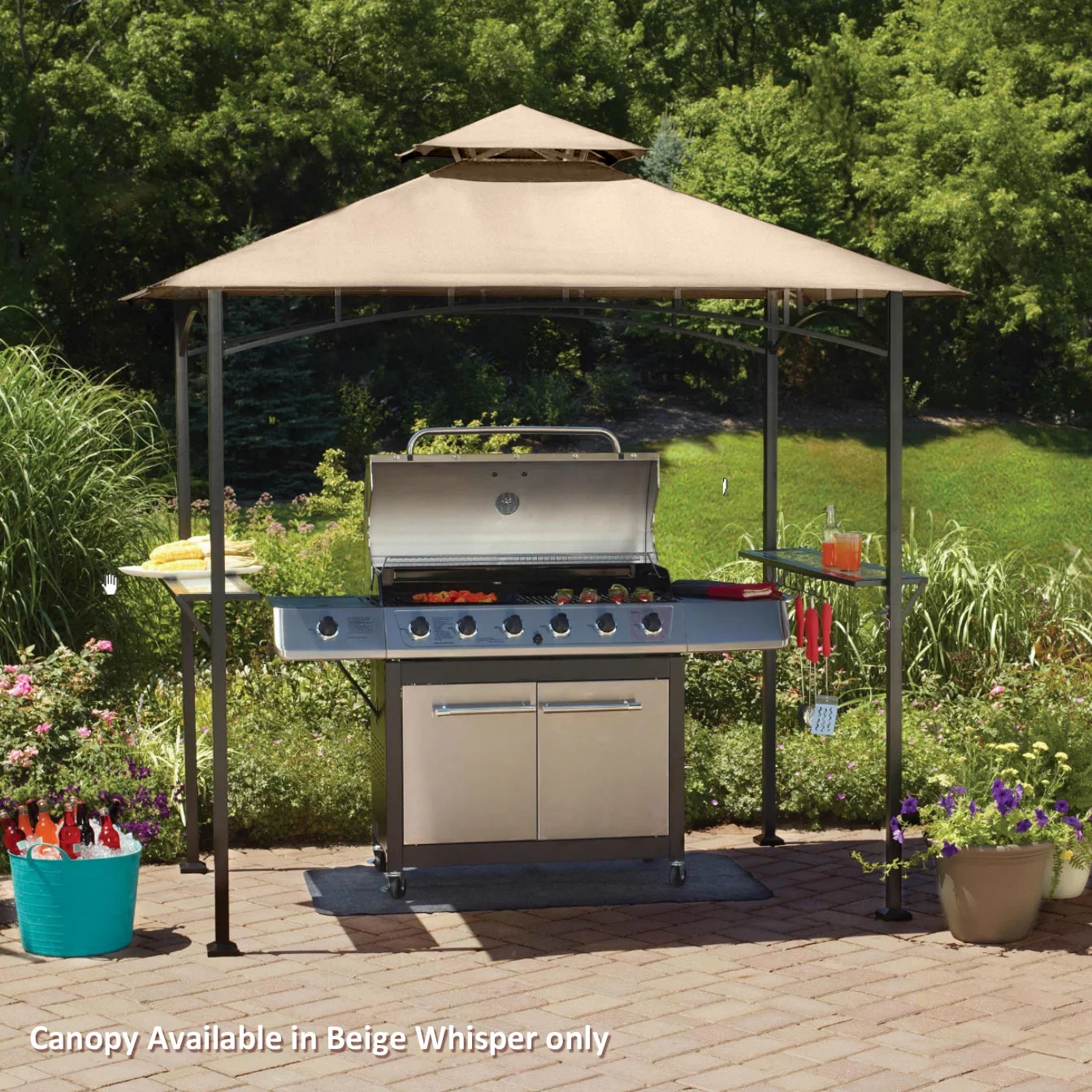 Garden Winds Replacement Canopy Top for Grill Shelter L-GZ238PST-11, MS1208404301 - Riplock 350