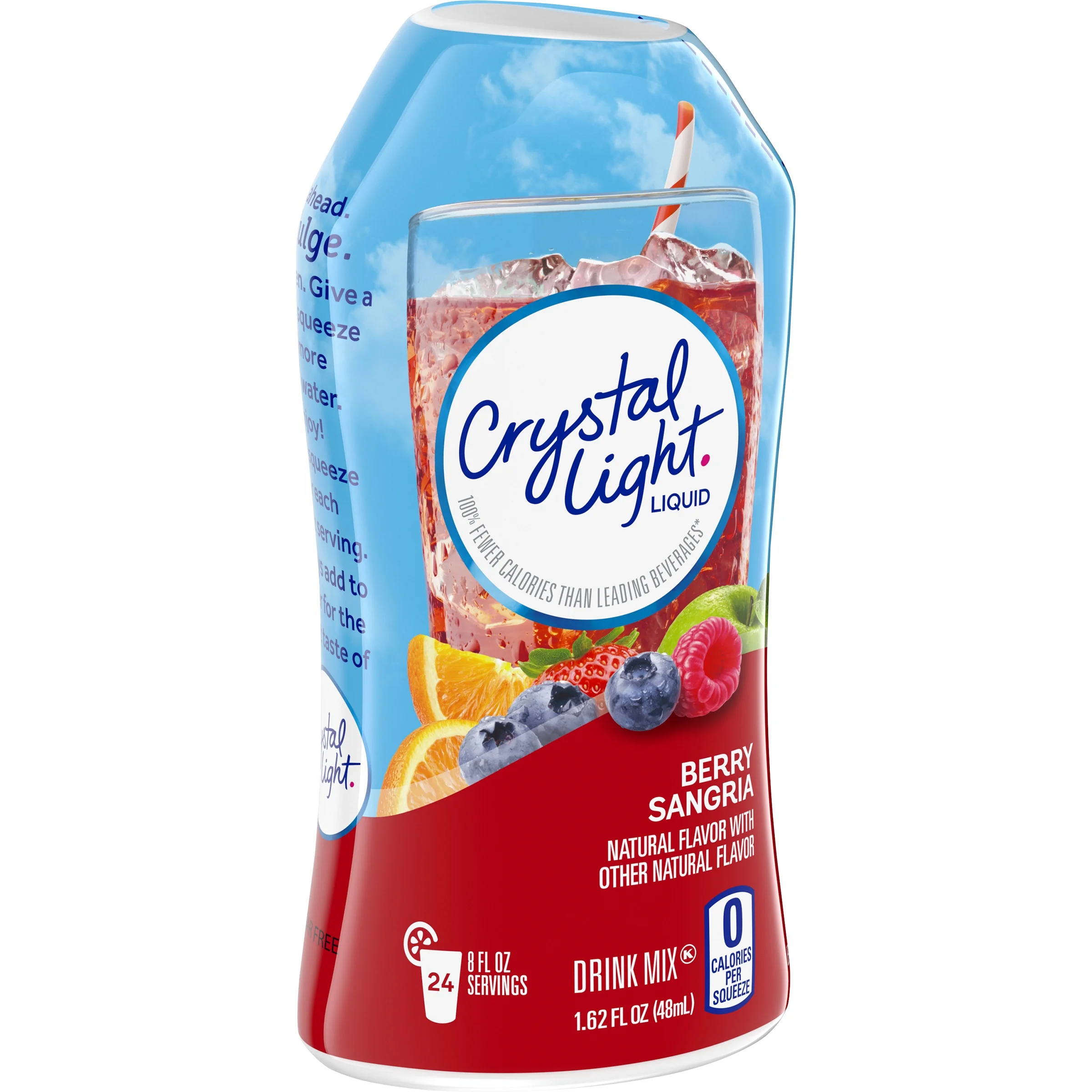 Crystal Light Berry Sangria Liquid Drink Mix, Caffeinated, 1.62 fl oz Bottle (Pack - 4)