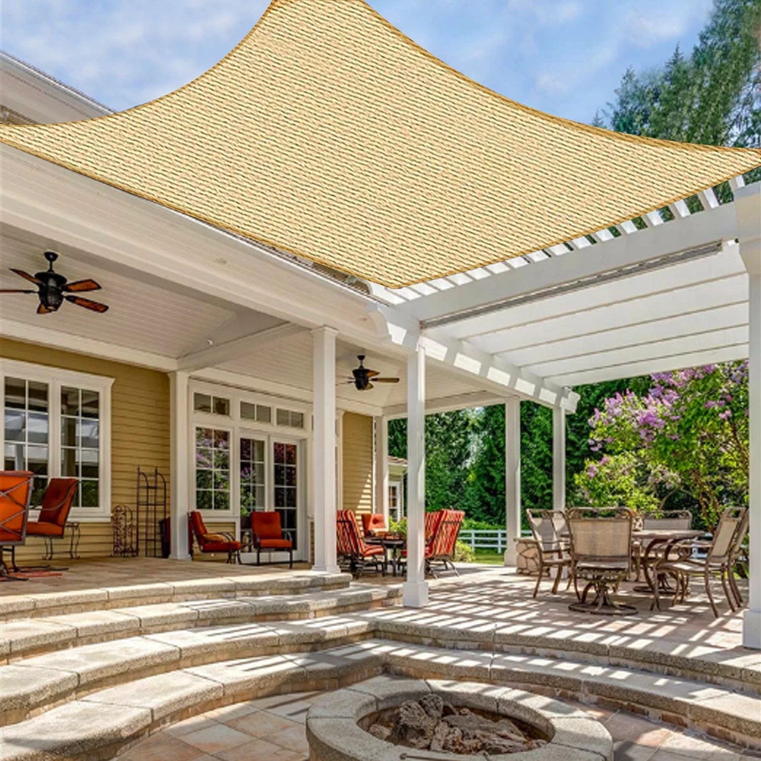 LOVE STORY Custom Size 6' x 13' Sand Sun Shade Sail Canopy Commercial Rectangle Sail Shade Fabric for Patio Garden Backyard Pool (Customized)