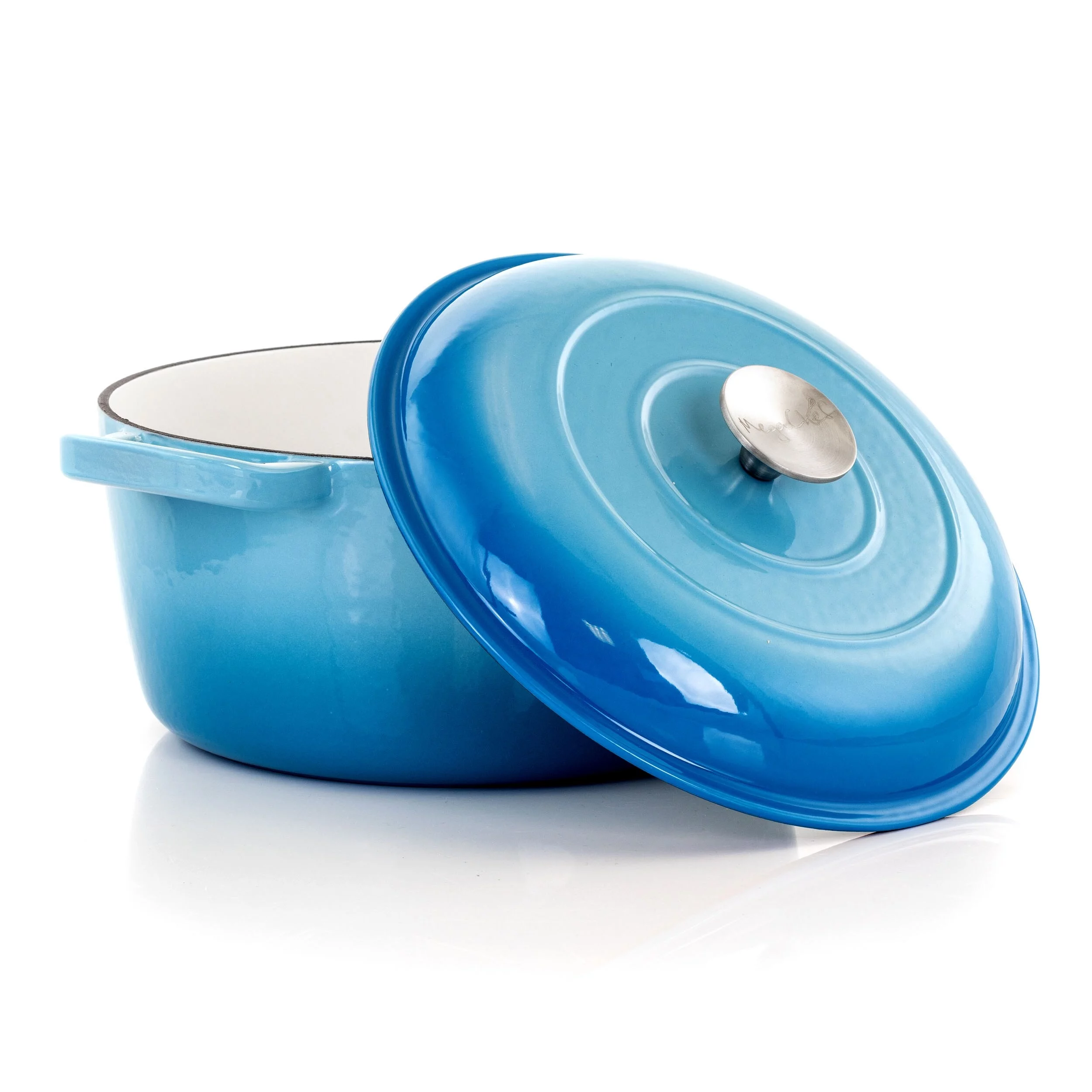 MegaChef  5 Qt Cast Iron Casserole Dish w/ Ombre Enameled Coating