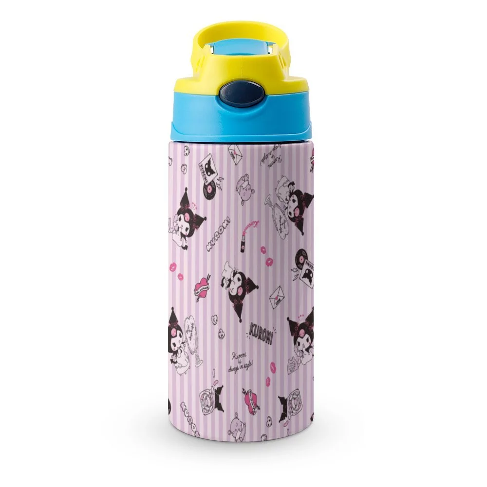 Kuromi My Melody Children's Water Bottle Vacuum Insulated Stainless Steel Cup With Straw Toddler Thermoses