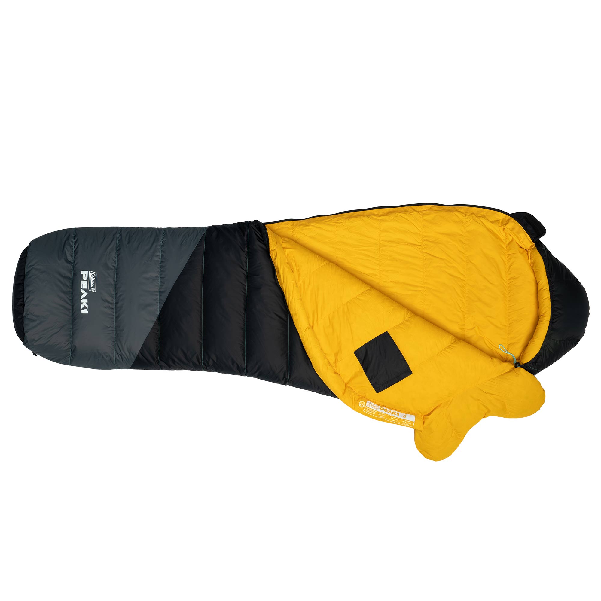 Coleman PEAK1 0 Degrees Fahrenheit 1 Person Nylon Mummy Sleeping Bag, Black