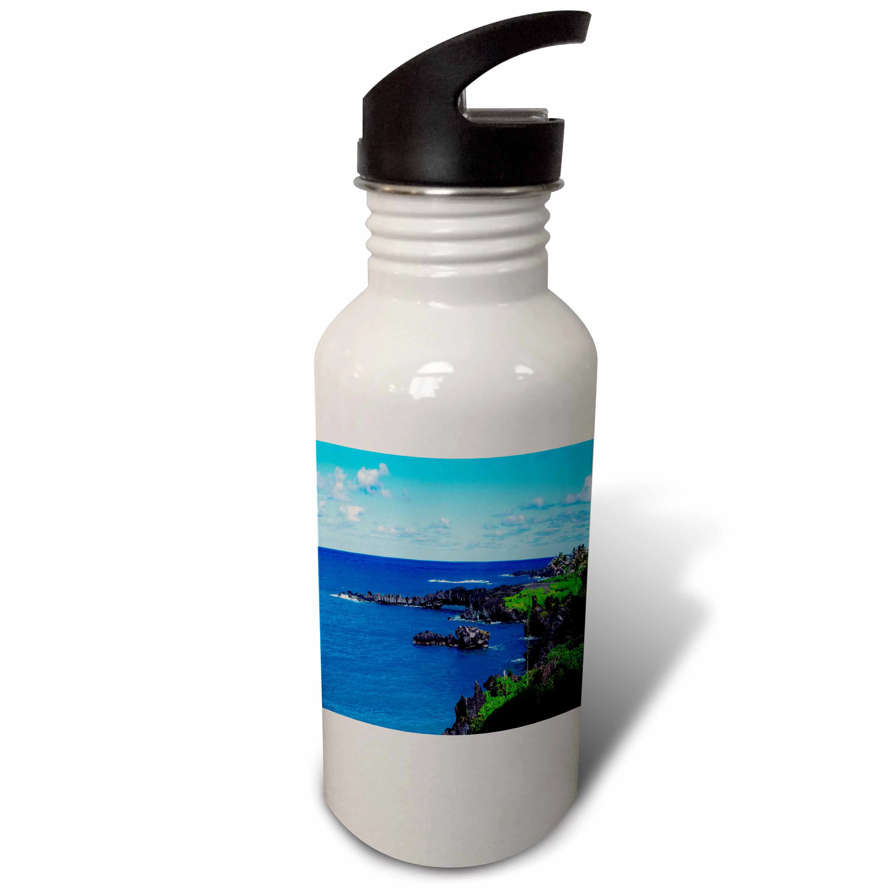 3dRose The Beautiful Maui Coast, Sports Water Bottle, 21oz