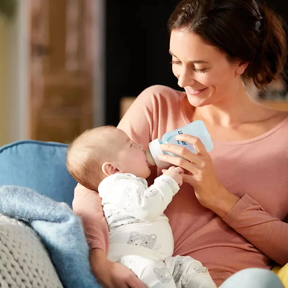 Philips AVENT Anti-Colic Baby Bottles with AirFree Vent, 4oz, 4pk, Clear, SCY701/04