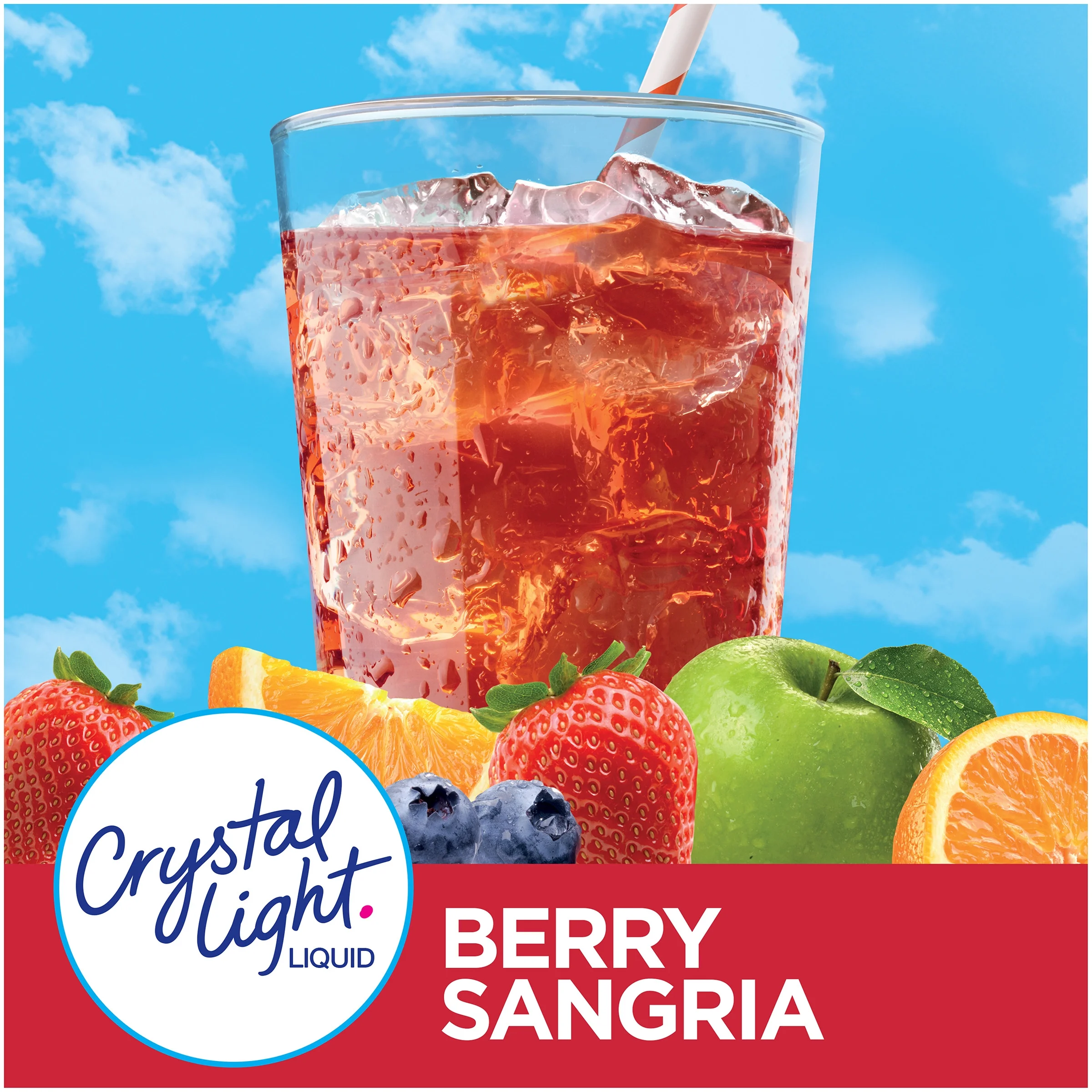 Crystal Light Berry Sangria Liquid Drink Mix, Caffeinated, 1.62 fl oz Bottle (Pack - 4)