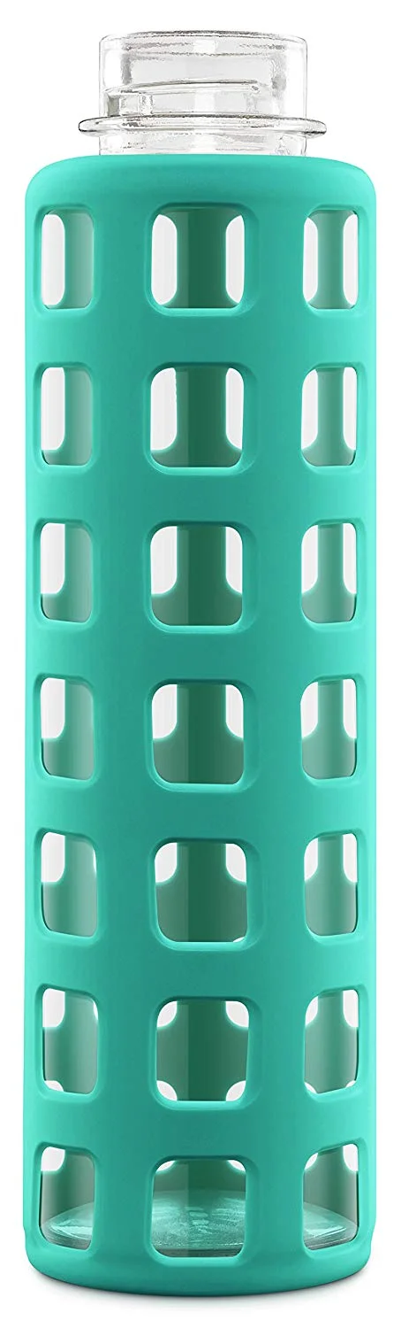 Ello Syndicate Glass Water Bottle, 20-Ounce, Mint