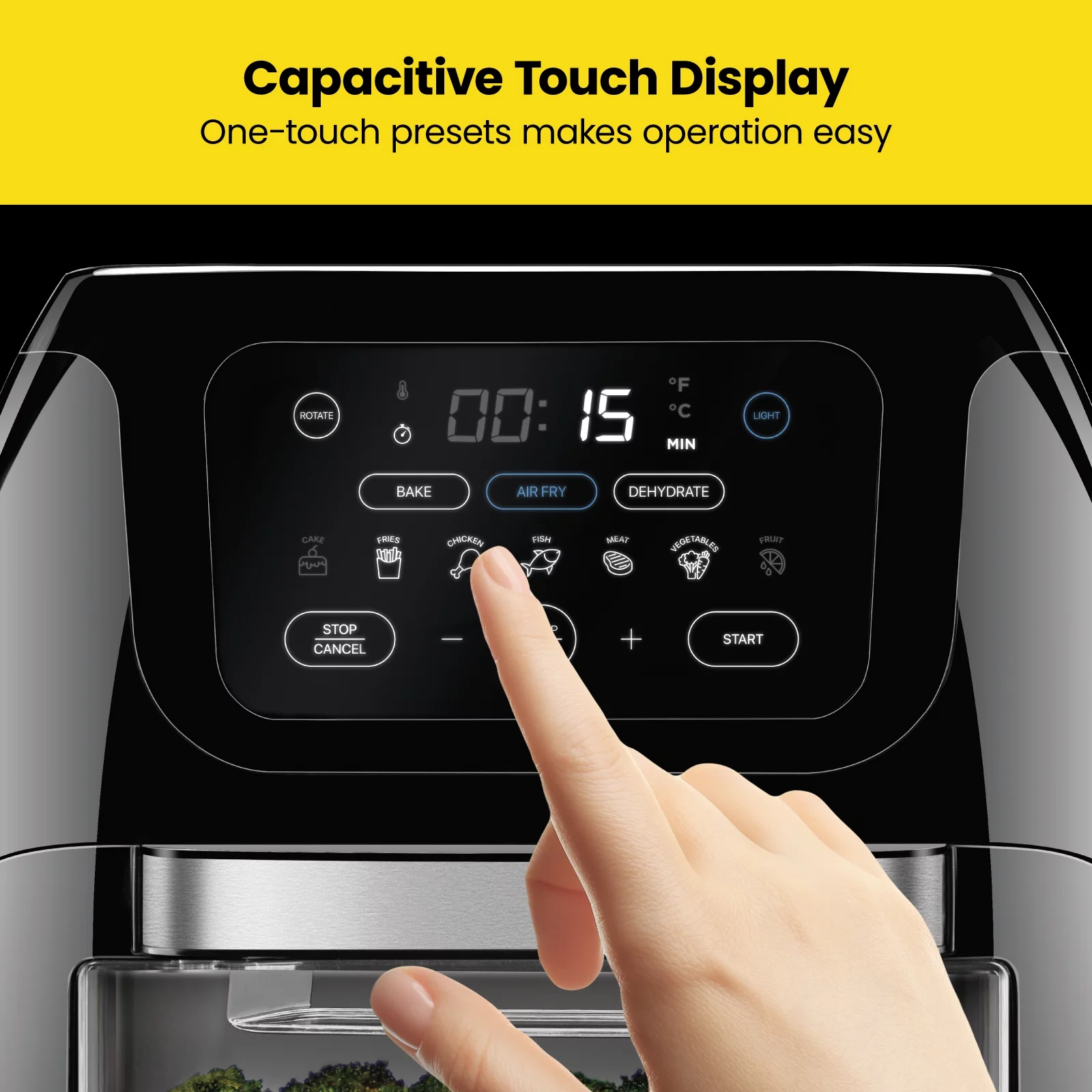 Digital Air Fryer+ Rotisserie, Dehydrator, Oven, Black, 10L