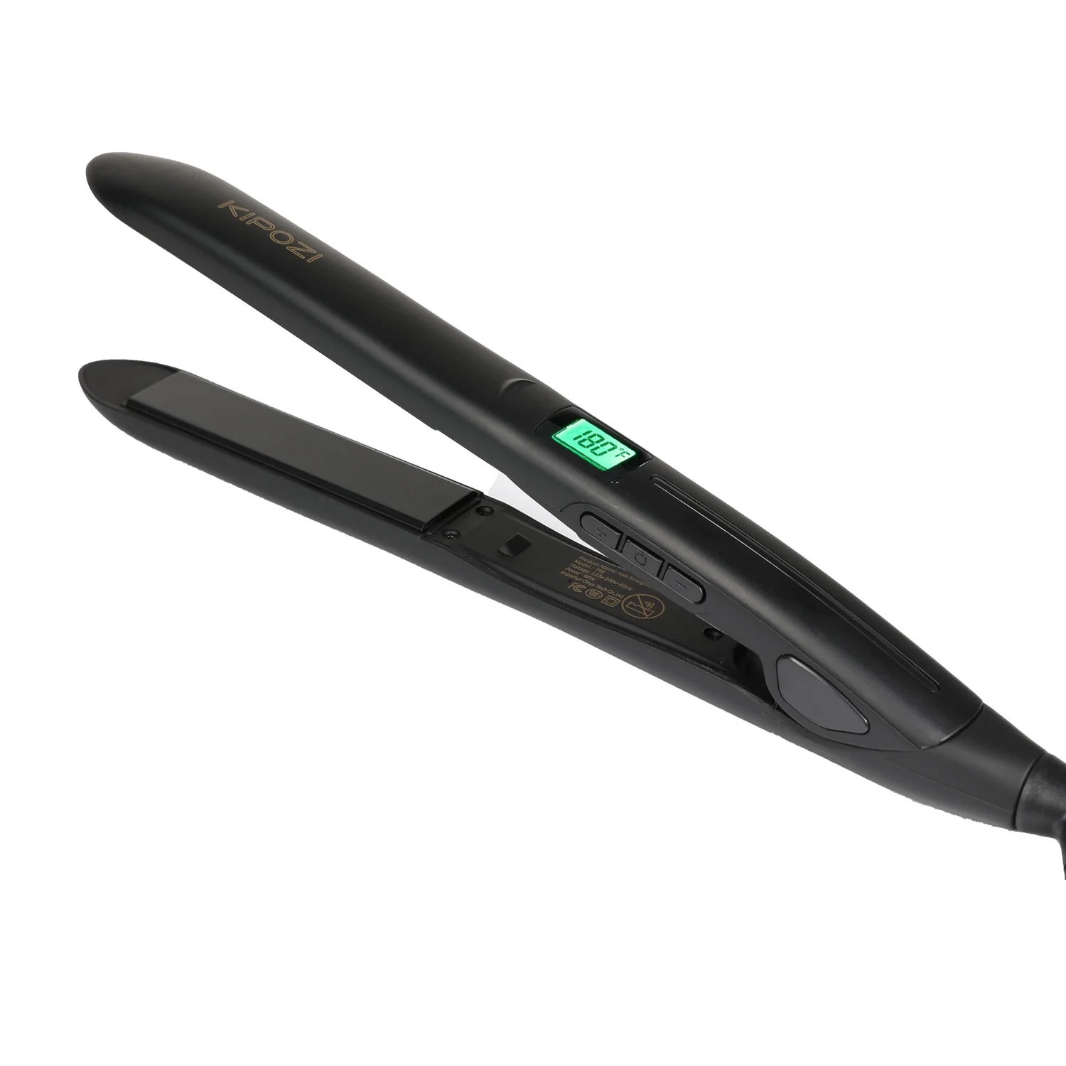 KIPOZI Professional Negative Ion Hair Straightener, Anti-Static Flat Iron with Floating Titanium Plates, 1 Inch, Black