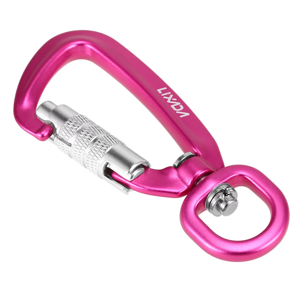 Lixada Rotatable Swivel Carabiner Clip Auto Locking Spinner Small for Hammock Hanging Pet Leash Hook 2pcs
