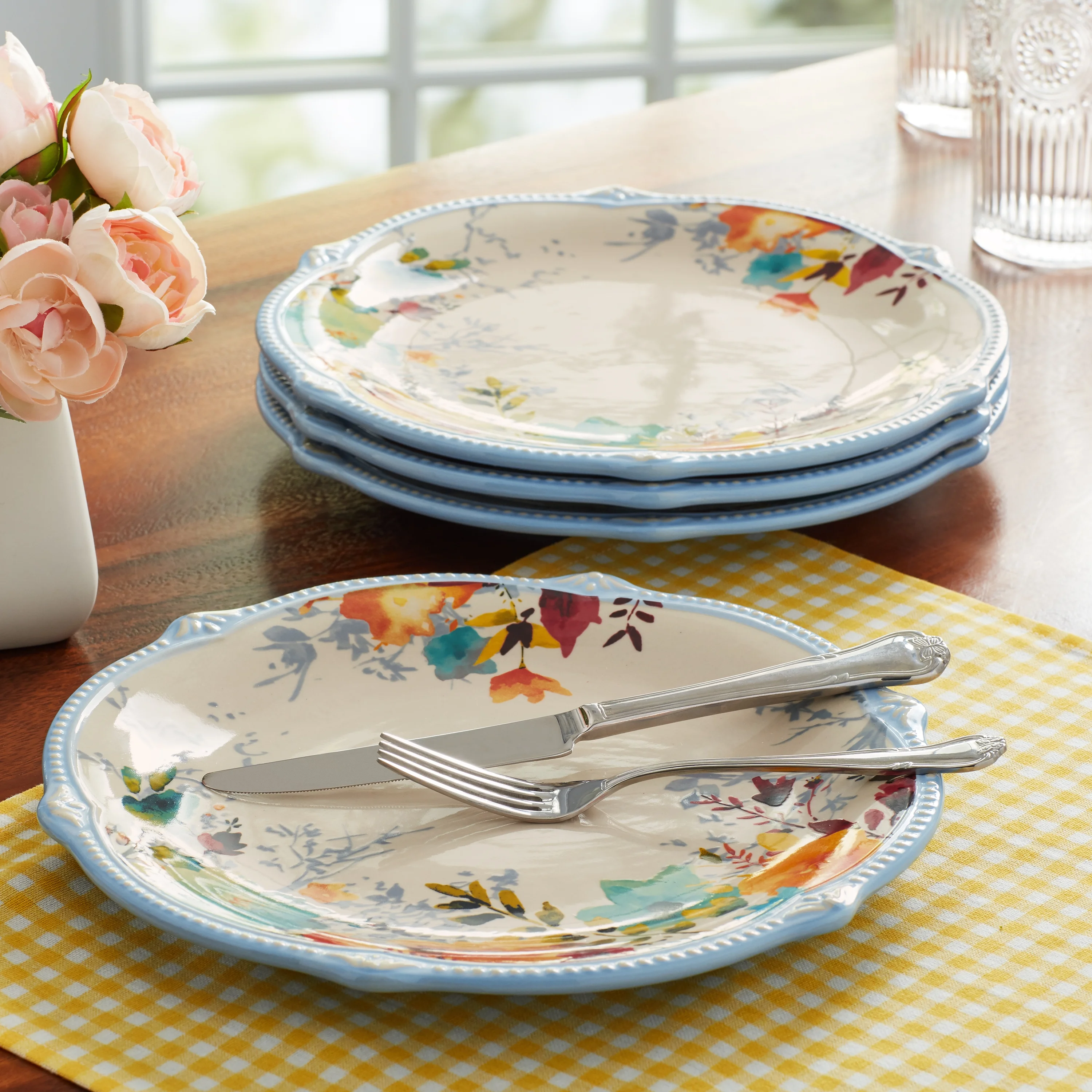 The Pioneer Woman Willow 4-Piece Dinner Plate Set
