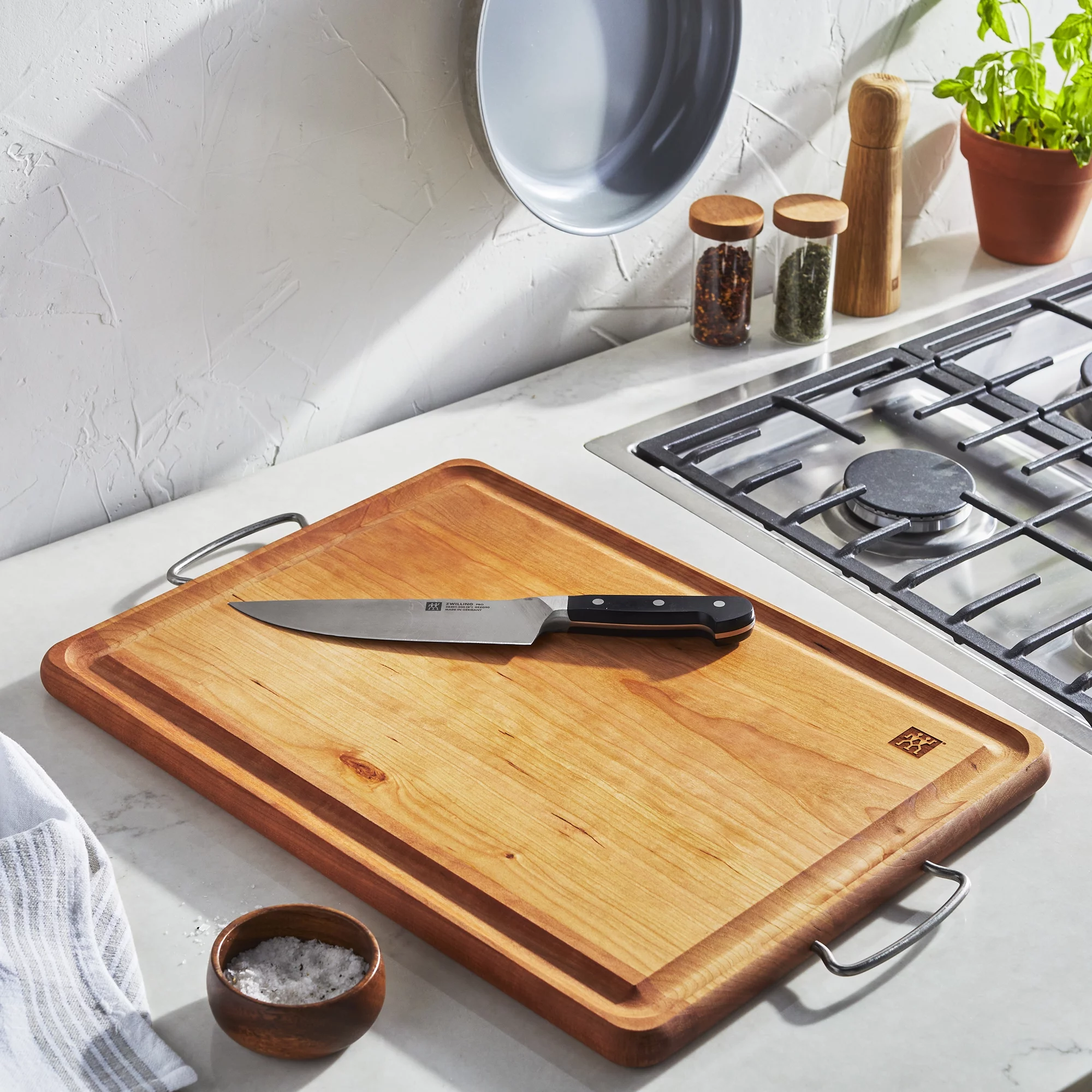 ZWILLING Cherry Wood Carving Board with Handles