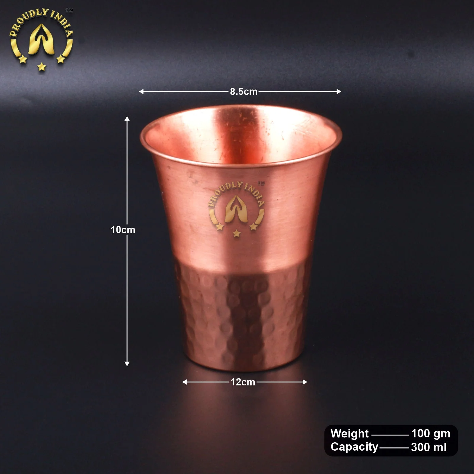 ProudlyIndia Metal Water Bottle, Tamba Glass, Pure Copper Bottle, Copper Water Bottles 1.4 Liter With 1 Glasses, Tamba bottle, Copper Glass Online