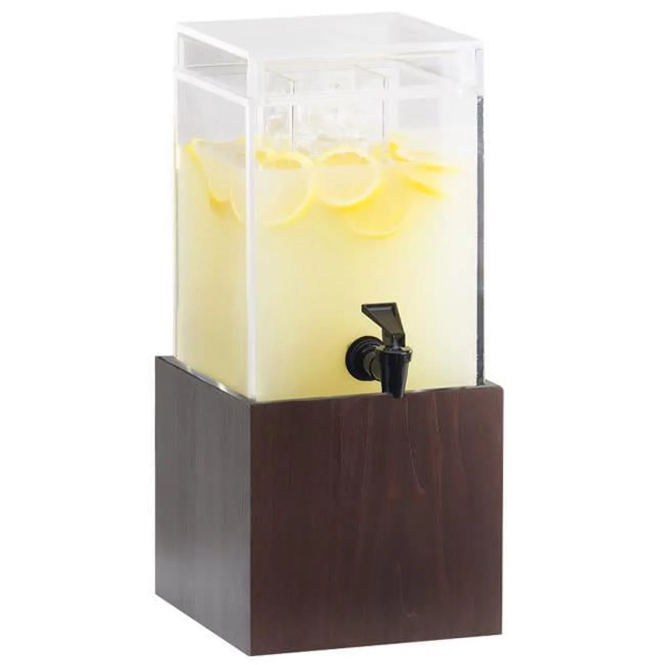 1.5 gal Westport Beverage Dispenser, Square - Dark Wood - 8.125 x 9.75 x 17.75 in.