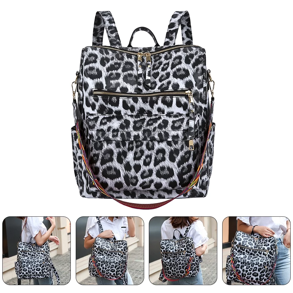 HOMEMAXS 1Pc Large Capacity Student Backpack Leopard Printing Book Bag Fashion Travel Bag