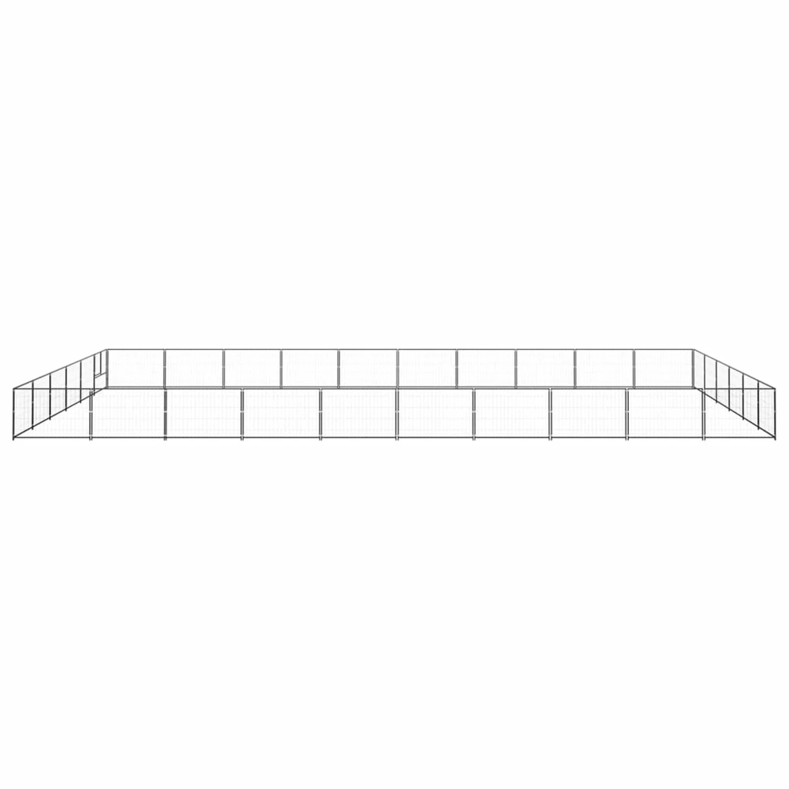 Dcenta Dog Kennel with Door Steel Sidewalls Lockable Playpen Fence Pet Exercise Cage Black for Backyard, Lawn, Garden, Outdoor Furniture 393.7 x 236.2 x 27.6 Inches (L x W x H)