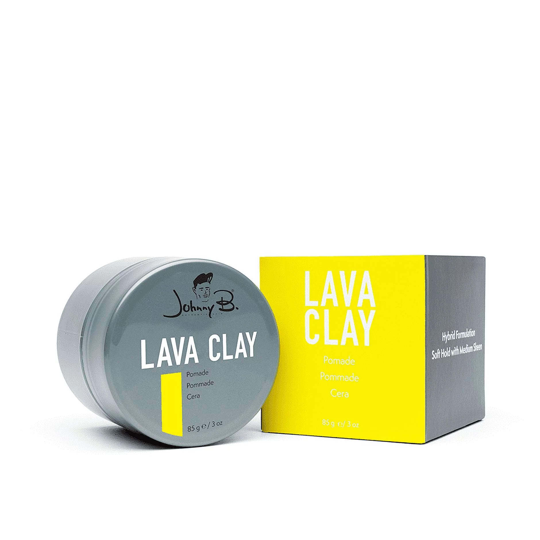 Johnny B Lava Clay Pomade Hair Styling for Fades and Buzz Cuts, 3 oz