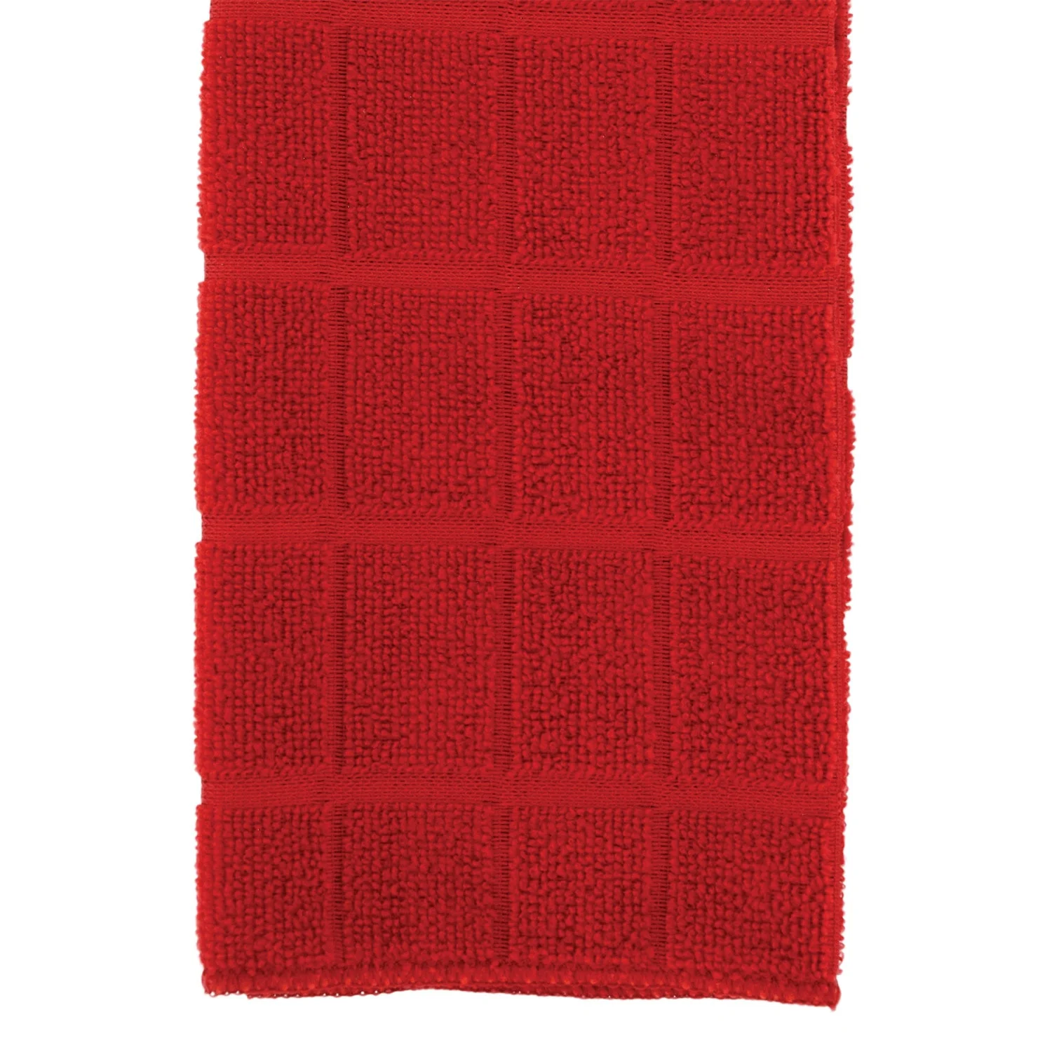 Kitchen Towels - Red Windowpane Pattern Kitchen Towels, 15x15 in. - 4 Kitchen Towels