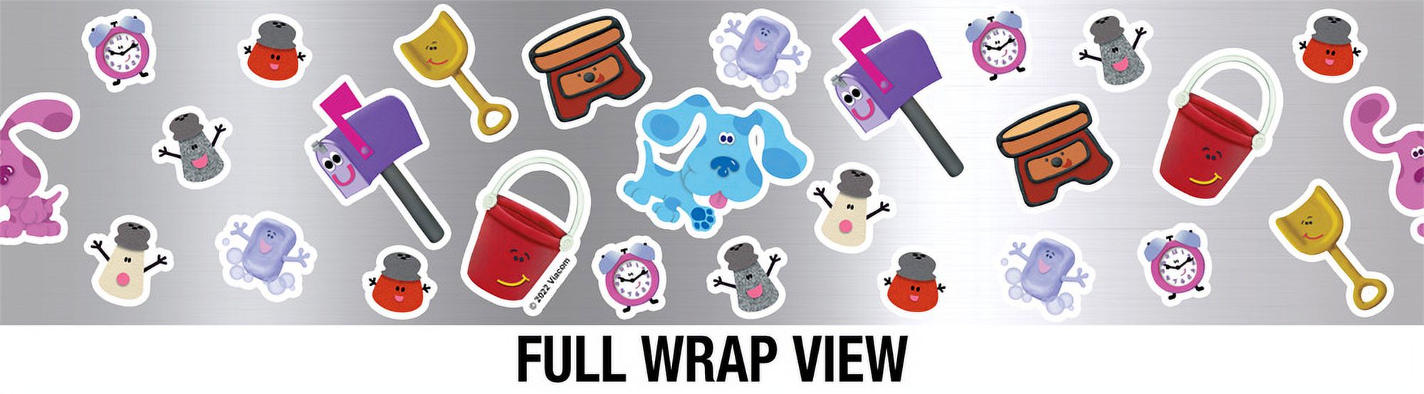 Blues Clues Official Blue And Friends Sticker Collage 12 oz Stemless Tumbler, Stainless Steel Travel Cup|Lake Tumbler|Insulated with Leak Resistant Slide-Lock Lid