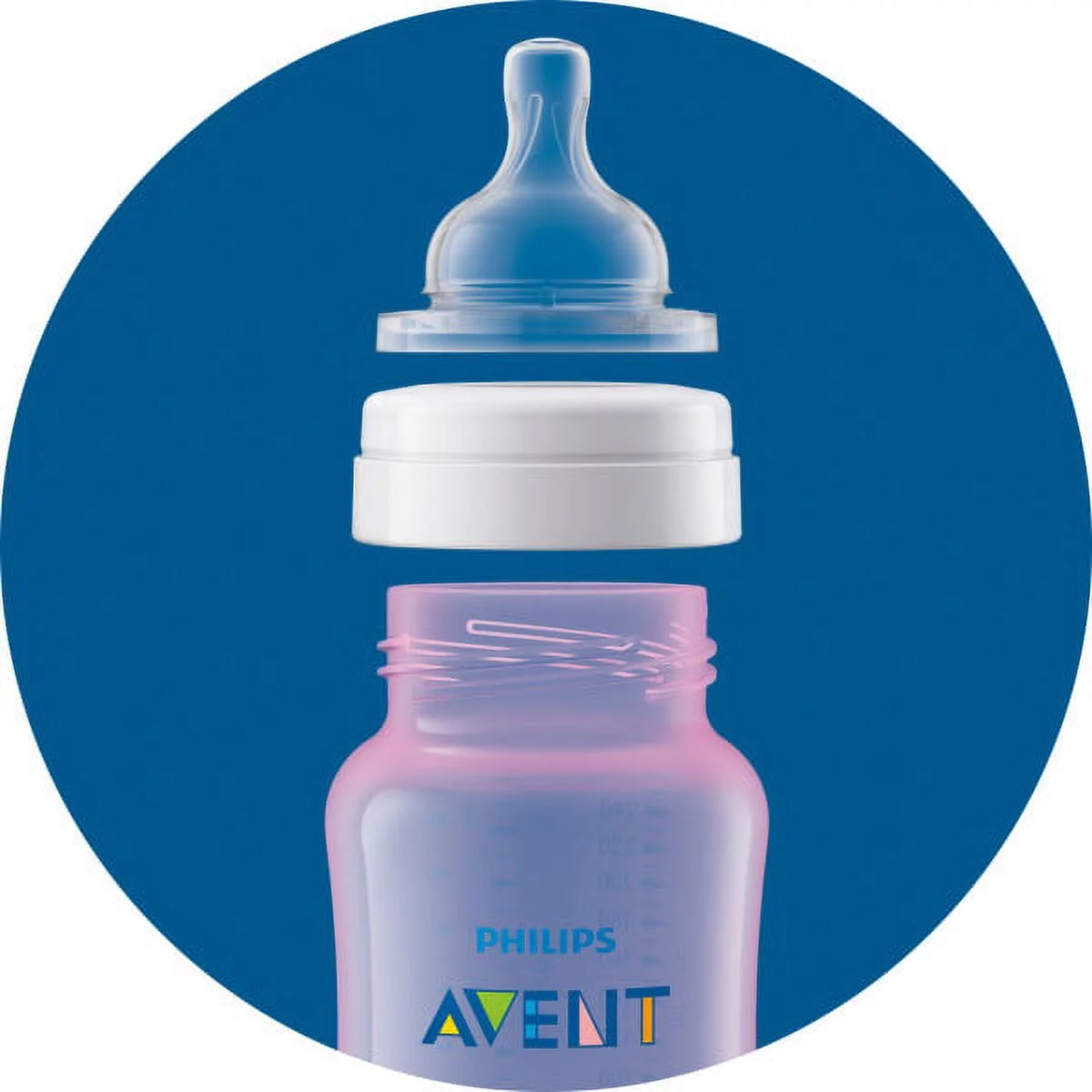 Philips Avent 9 oz Pink Edition Anti-Colic Wide-Neck Bottles 1m+, 3 count