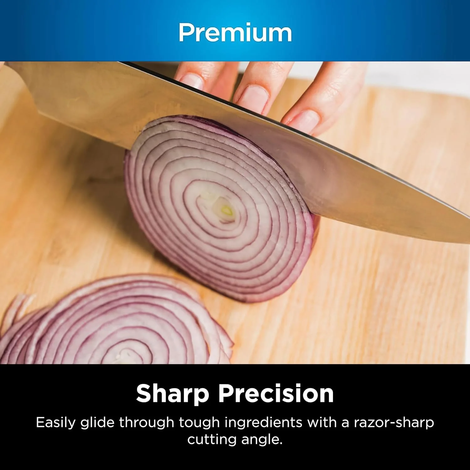 Ninja K52015 Foodi NeverDull 15 Piece Premium Knife System, Wood Series Block, German Stainless Steel, with Built-in Sharpener, Stainless Steel/Walnut