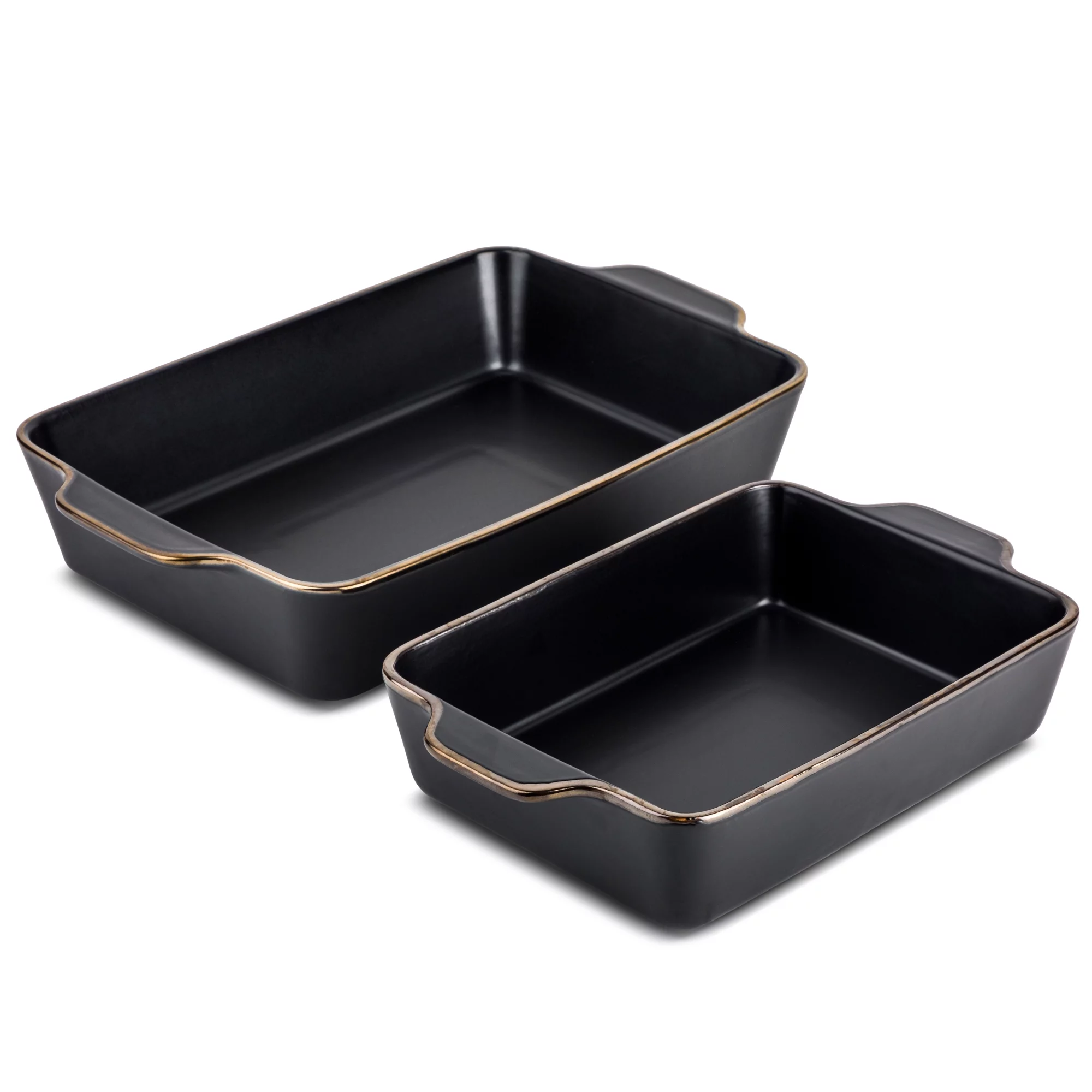 Thyme & Table 2-Pack Rectangular Stoneware Baker, Onyx