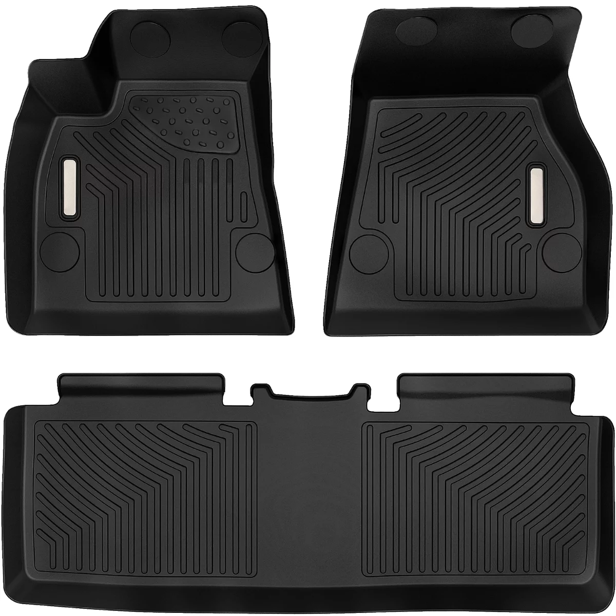 Ledkingdomus TPE Rubber Front and Rear 3-Piece for 2014-2020 Tesla Model S Floor Mats Set, All-Weather Protection