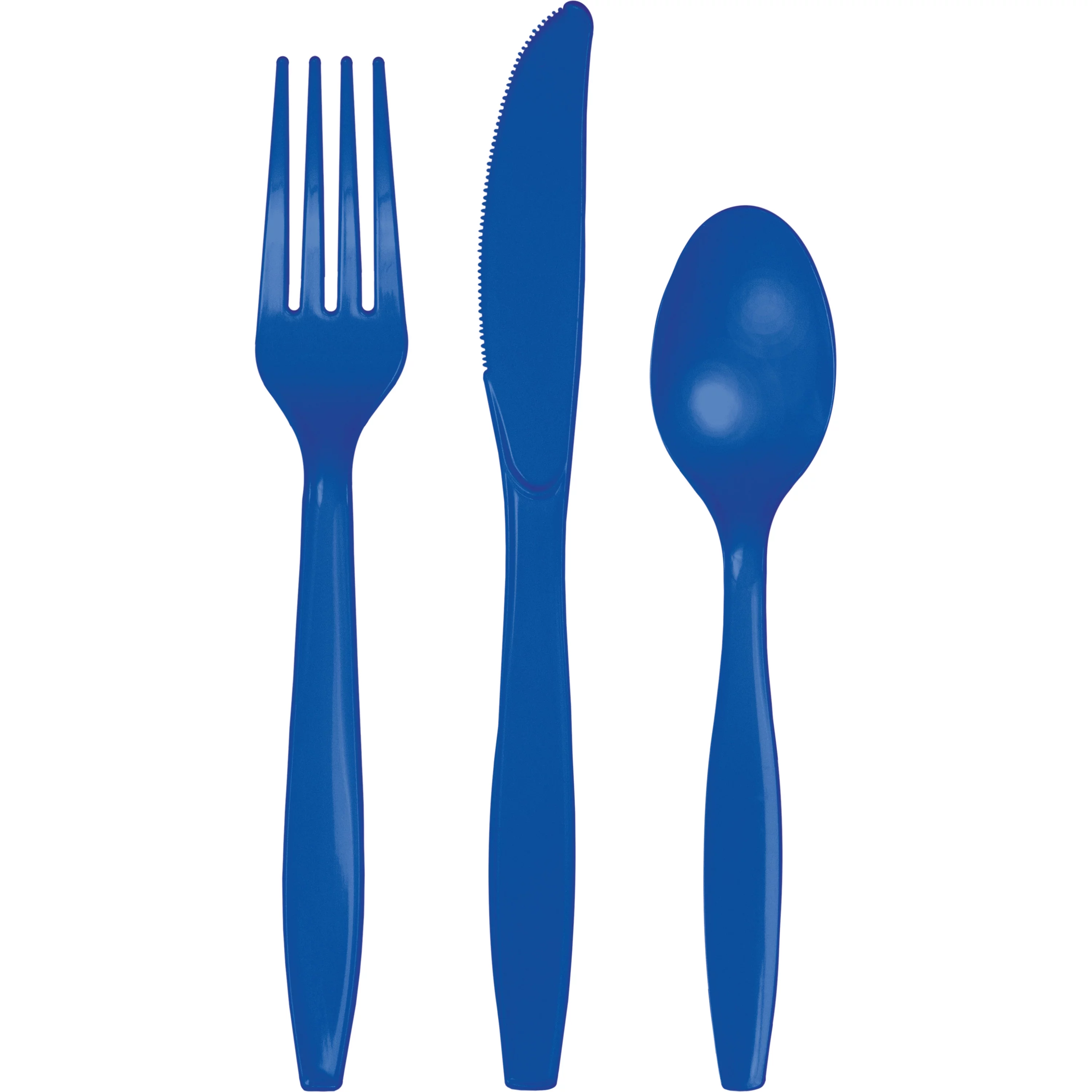 Cobalt Blue Plastic Assorted Cutlery, 50 Count