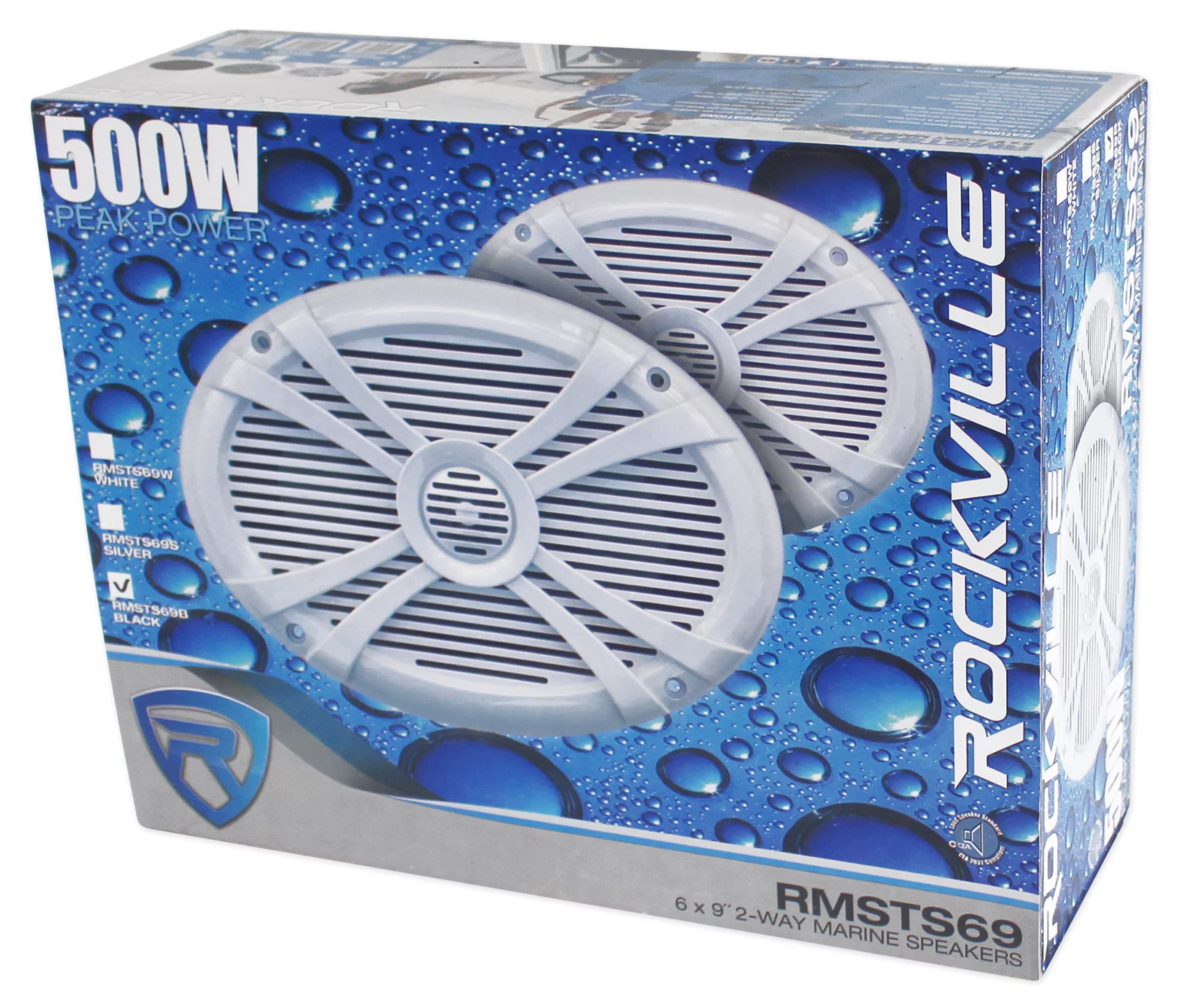 Pair Rockville RMSTS69W 6x9 1000w Waterproof Marine Boat Speakers+(2) Wakeboards