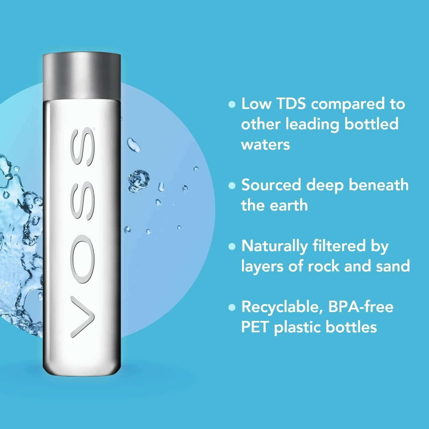 VOSS Still Water – Premium Naturally Pure Water - PET Plastic Water Bottles for On-the-Go Hydration –28.7 Fl Oz (Pack of 12)