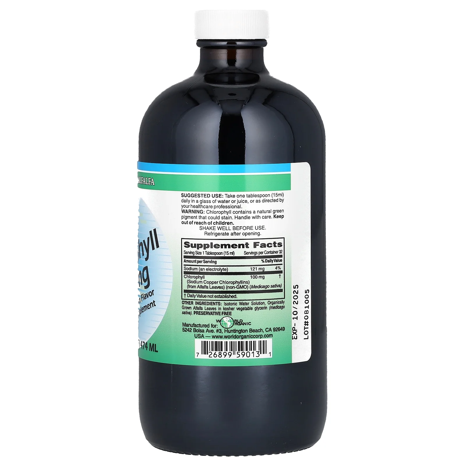 World Organics Chlorophyll Liquid, 16.0 Oz, 20 Servings