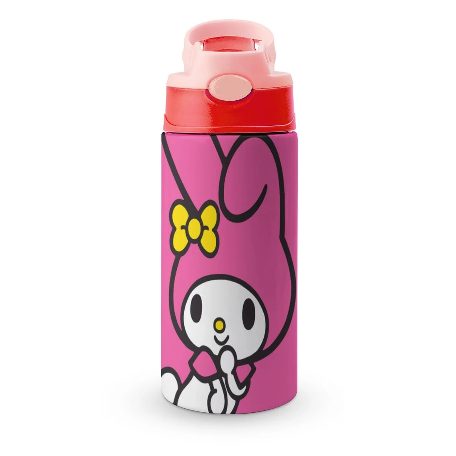 Pink-Rabbit My Melody Children's Water Bottle Vacuum Insulated Stainless Steel Cup With Straw Toddler Thermoses