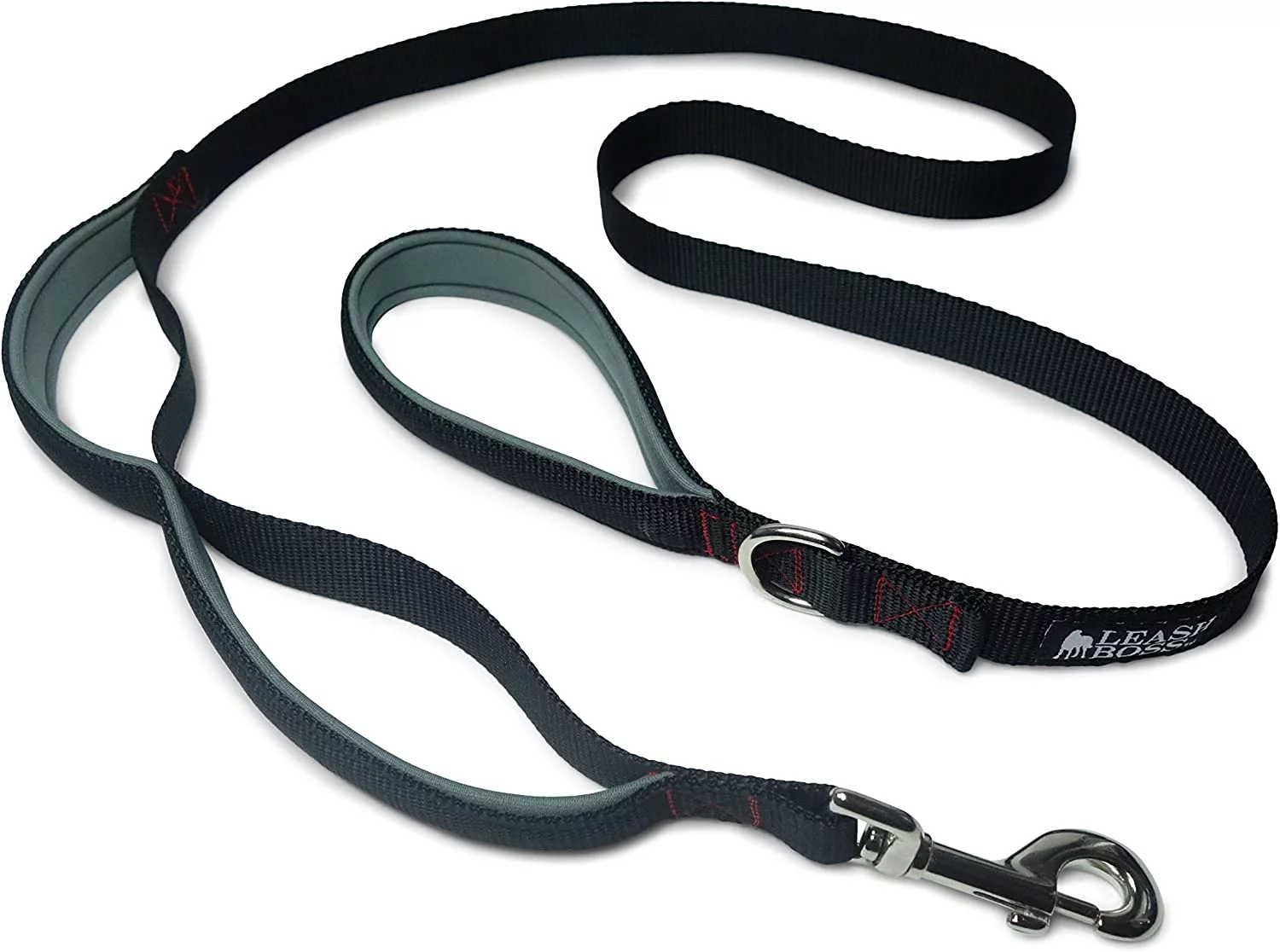 Leashboss 3X - Two Handle Dog Leash with Extra Traffic Handle - Heavy Duty Double Padded Handle Lead for Walking and Training Large Dogs