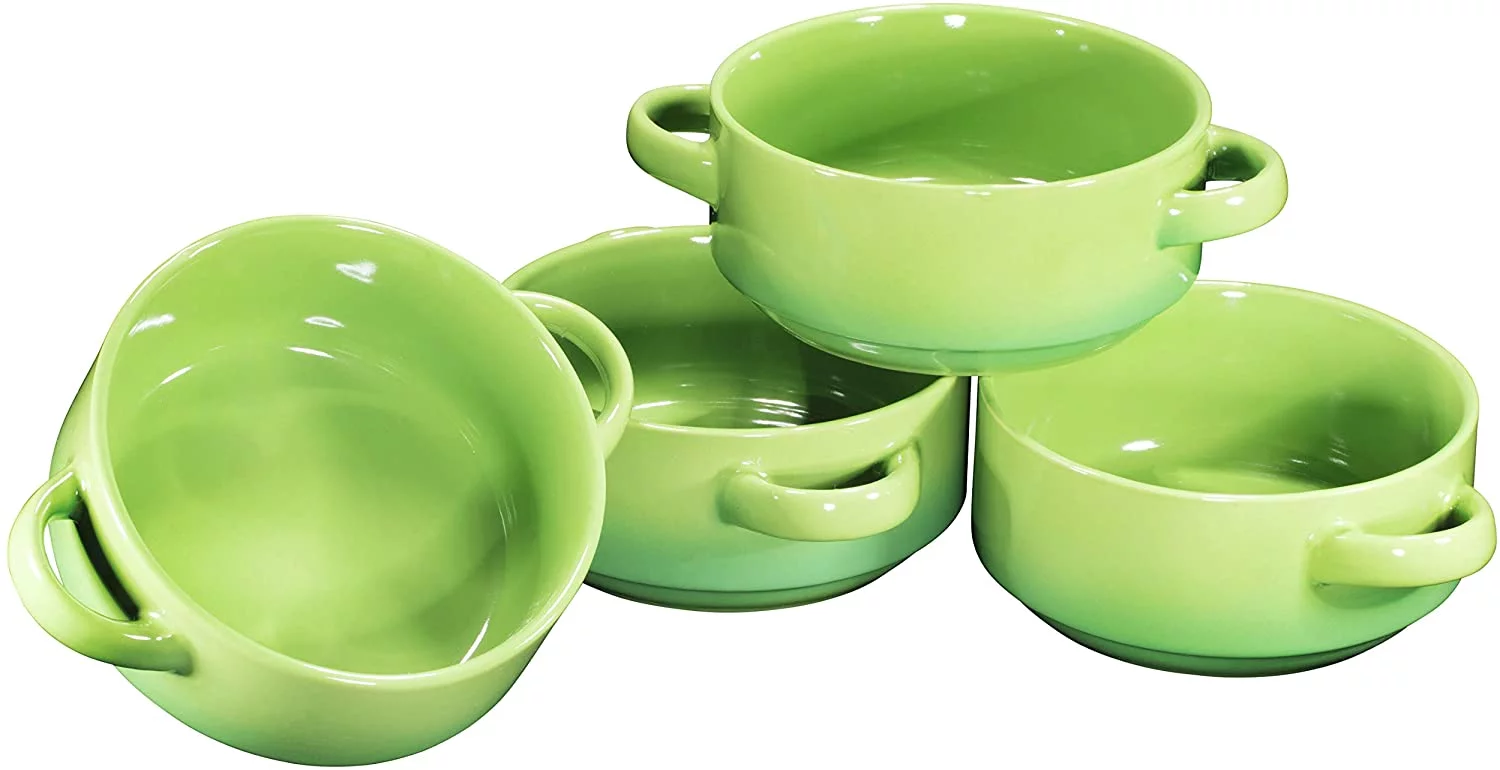 Bruntmor | 19Oz Ceramic Soup Bowls with Handles - Oven Safe Bowls For French