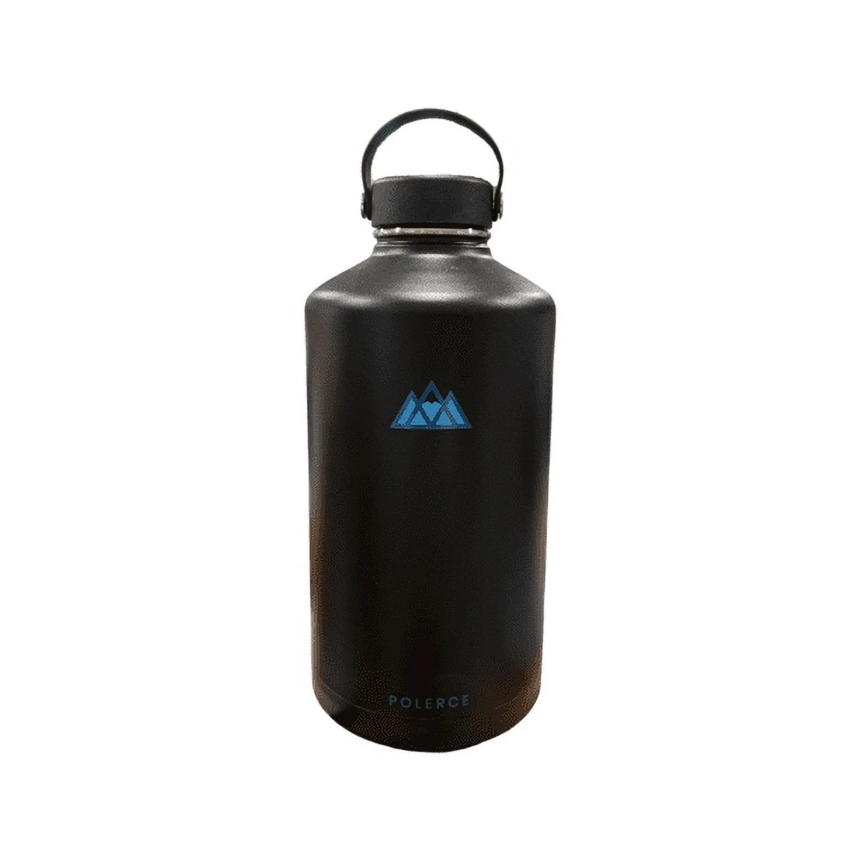 1 Gallon Vacuum Insulated Bottle with 3 Lids - Stainless Steel Thermally Insulated Flask - 128 Fl Oz - Black- by Polerce
