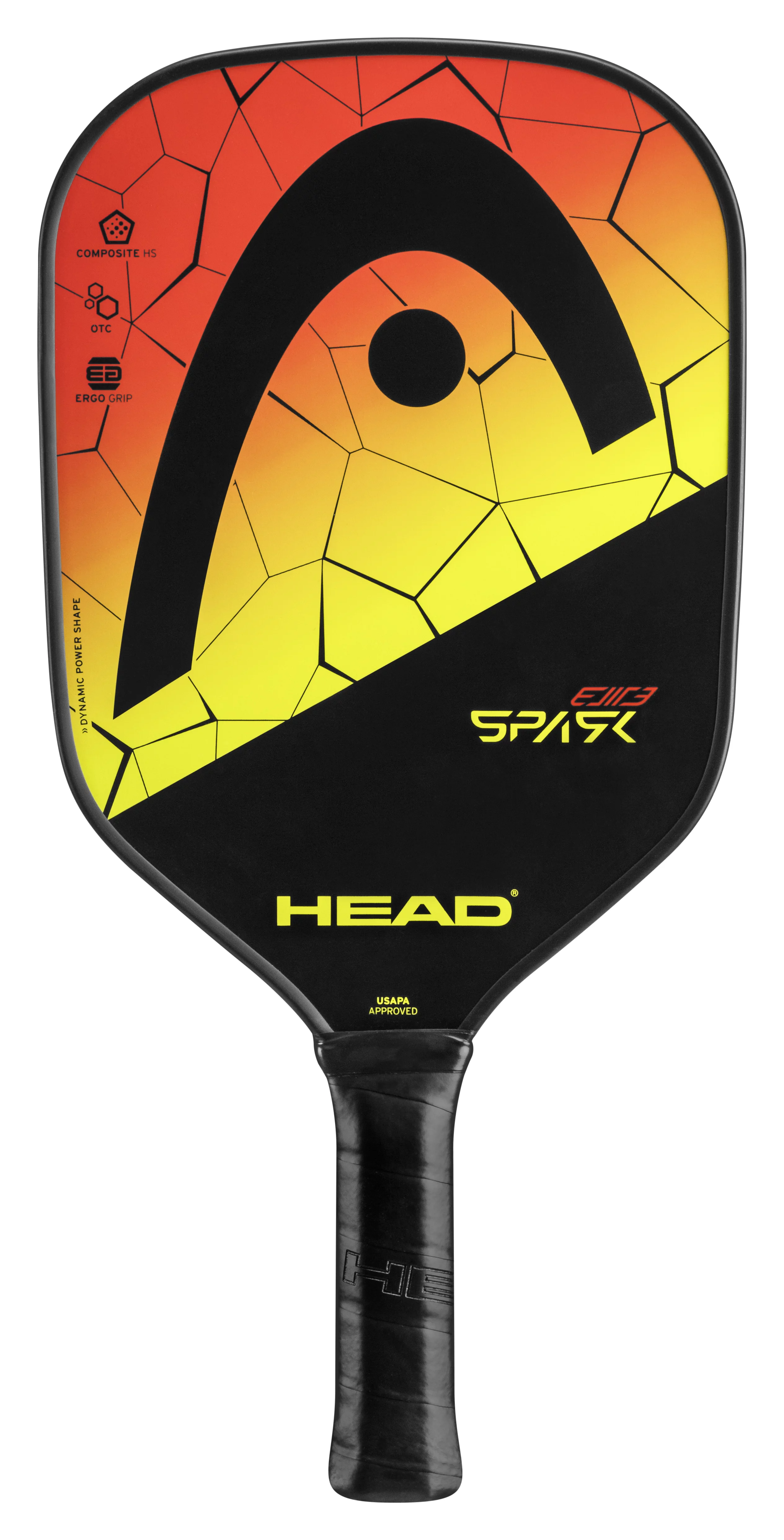 HEAD Spark Elite Pickleball Paddle, Fiberglass Surface, 8.1 Ounces, Red and Yellow