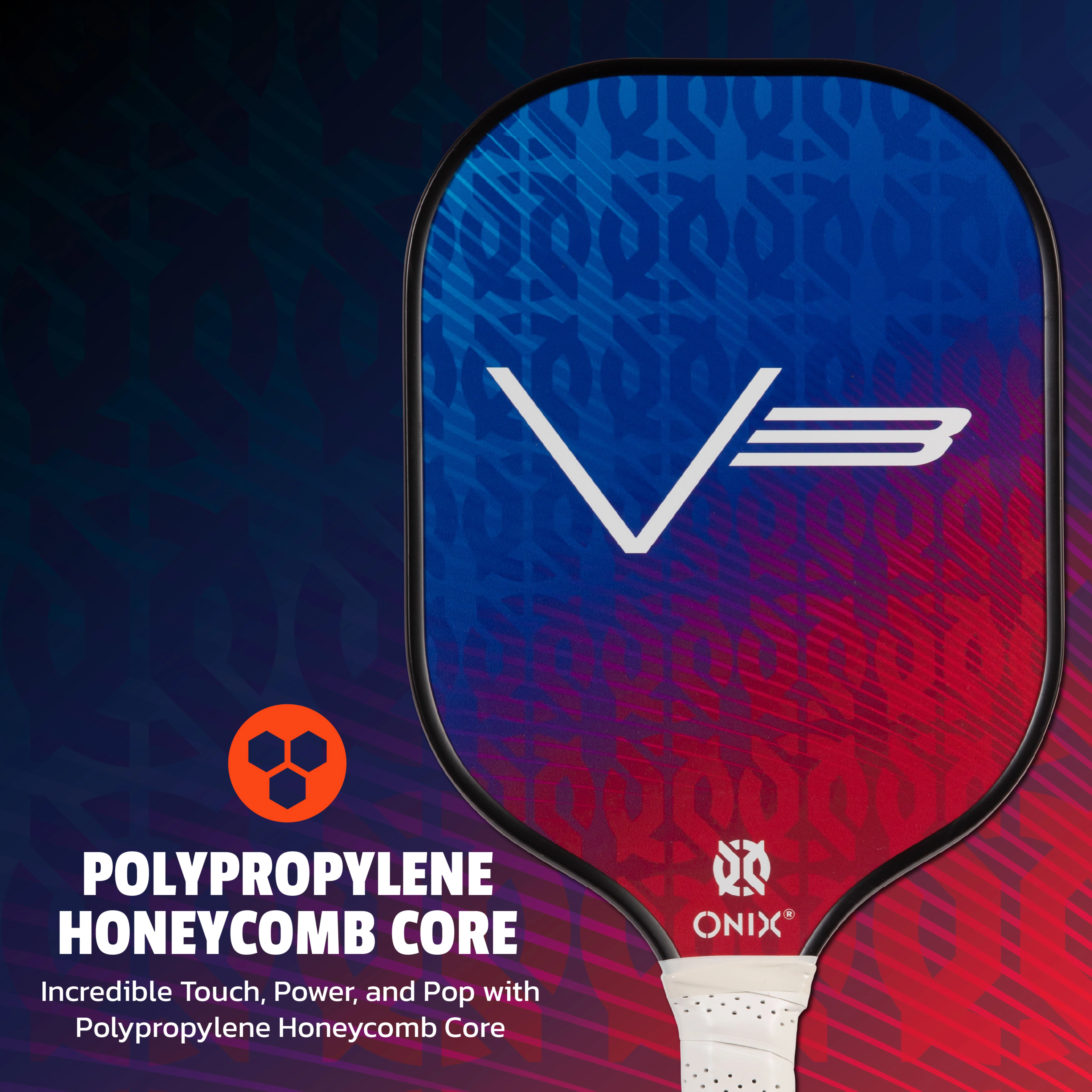 ONIX V3 Polypropylene Core Pickleball Paddle for All Ages and Skill Levels