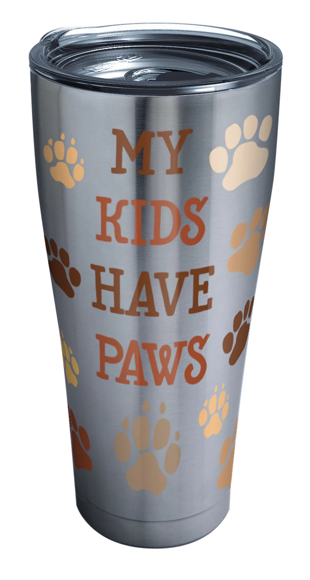 Tervis My Kids Have Paws Triple Walled  Insulated Tumbler Travel Cup Keeps Drinks Cold & Hot, 30oz, Stainless Steel