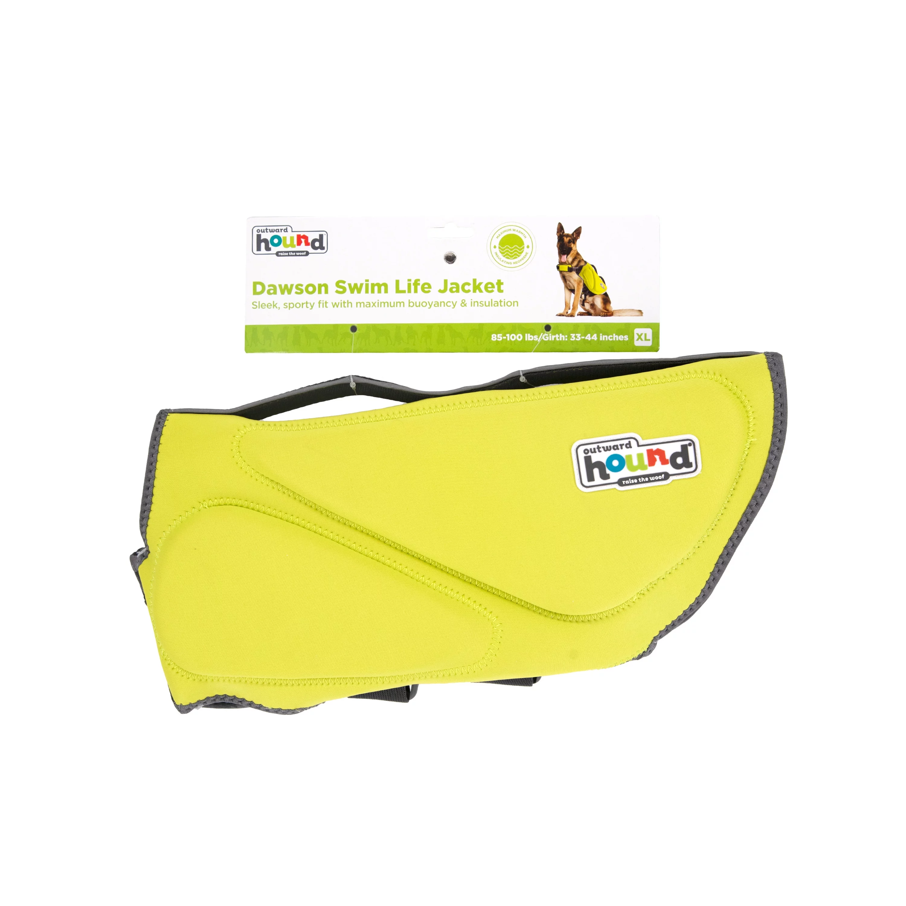 Outward Hound Dawson Swim Dog Life Jacket, Green, XL