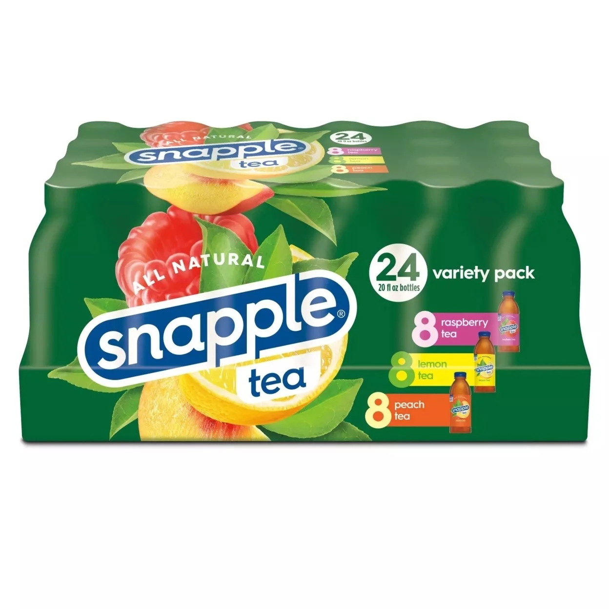 Snapple Tea Variety Pack, 20 Fluid Ounce (Pack of 24)