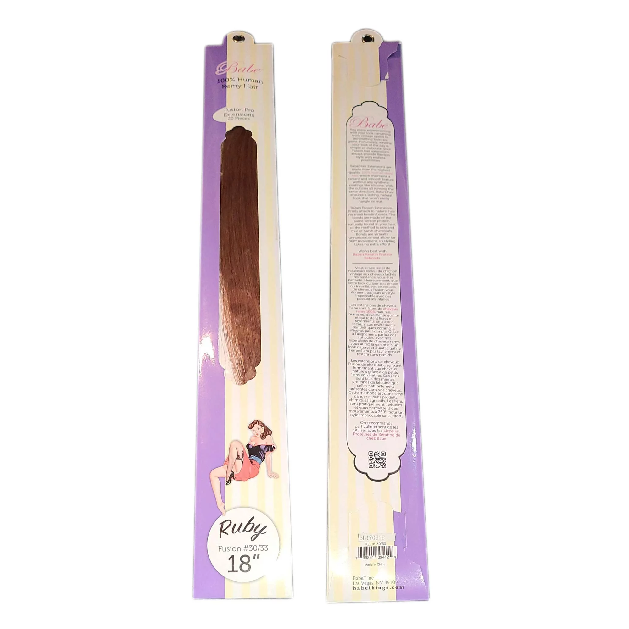 Babe Fusion Pro Extensions 18 Inch Ruby #30/33 20 Pieces 100% Human Remy Hair