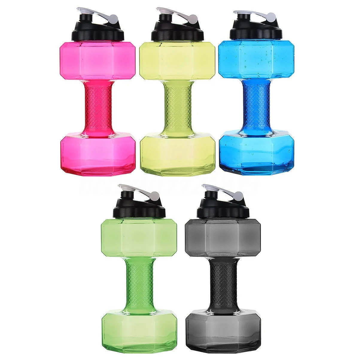 75 Oz (2.2 L) Dumbbell Shaped Water Bottle | BPA Free | Flip Top Leak Proof lid