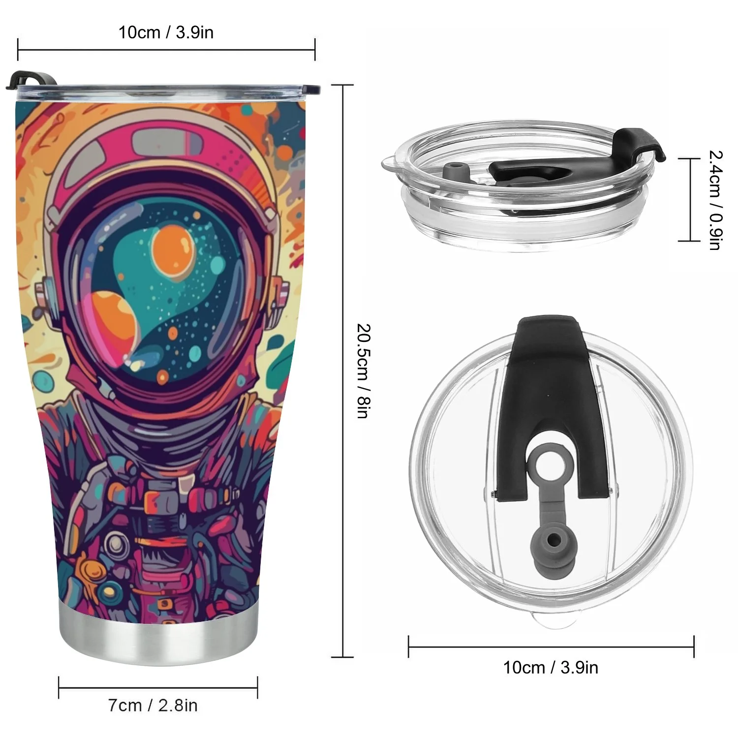 Hidove Stainless Steel Tumbler, Cosmic Convergence 30oz Leak Proof & Stainless Steel Bottle for Hot & Cold Drinks - Coffee Travel Mug, Water Metal Canteen, Thermal Cup