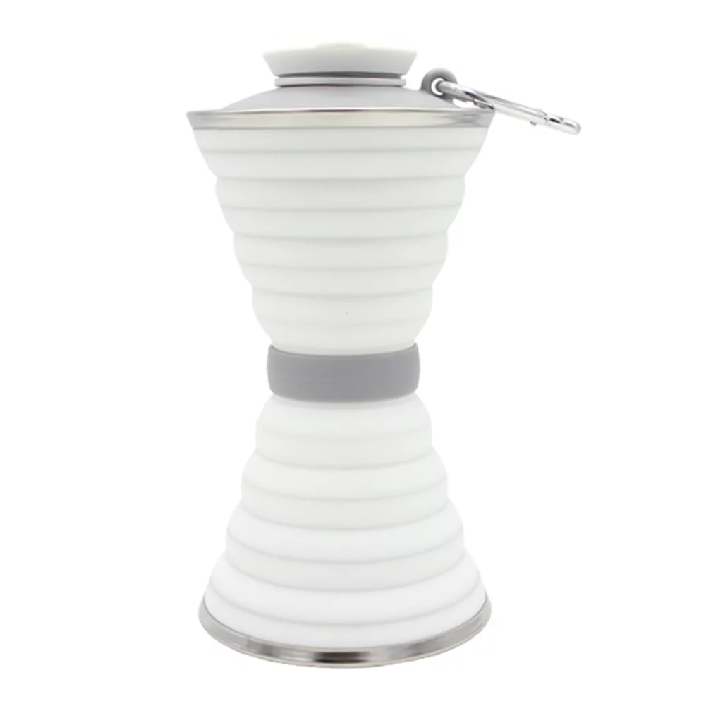 Sports 500mL Collapsible Soft Kettle Outdoor Silicone Water Bottle (White)